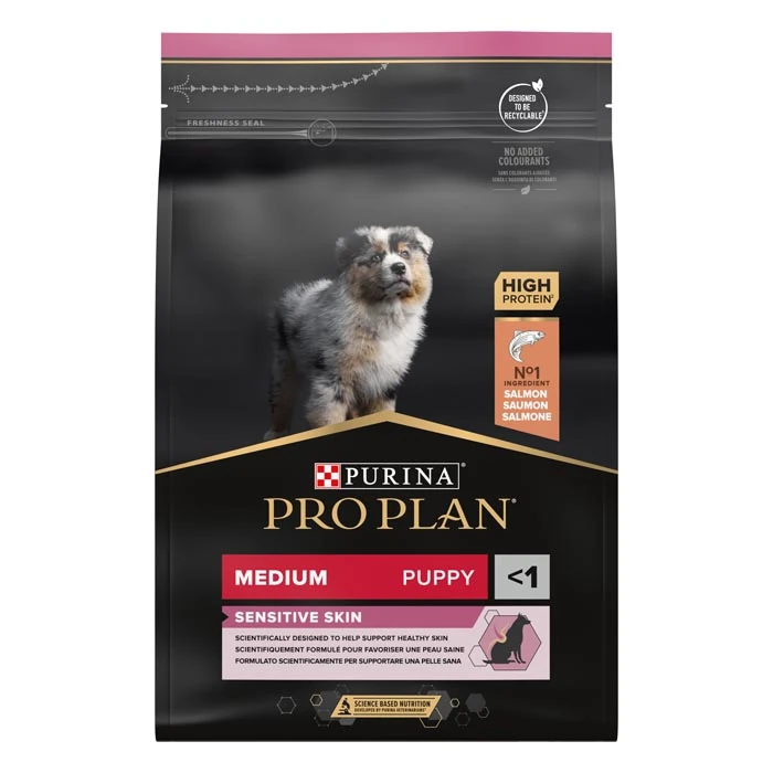 Pro Plan Medium Puppy Sensitive Skin Somonlu Yavru Köpek Maması 3 Kg 7613035114838