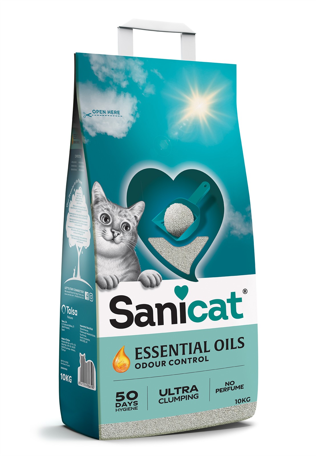 Sanicat Essential Oils Odour Control Bentonit Kedi Kumu 10 Kg 8411514806590