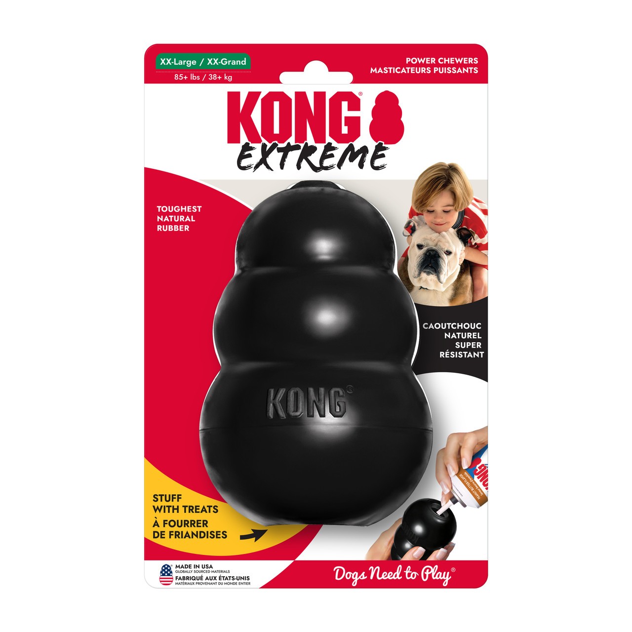 Kong Extreme Classic Ödül Hazneli Kauçuk Köpek Oyuncağı Siyah - XXL / 15.2 Cm 035585111421