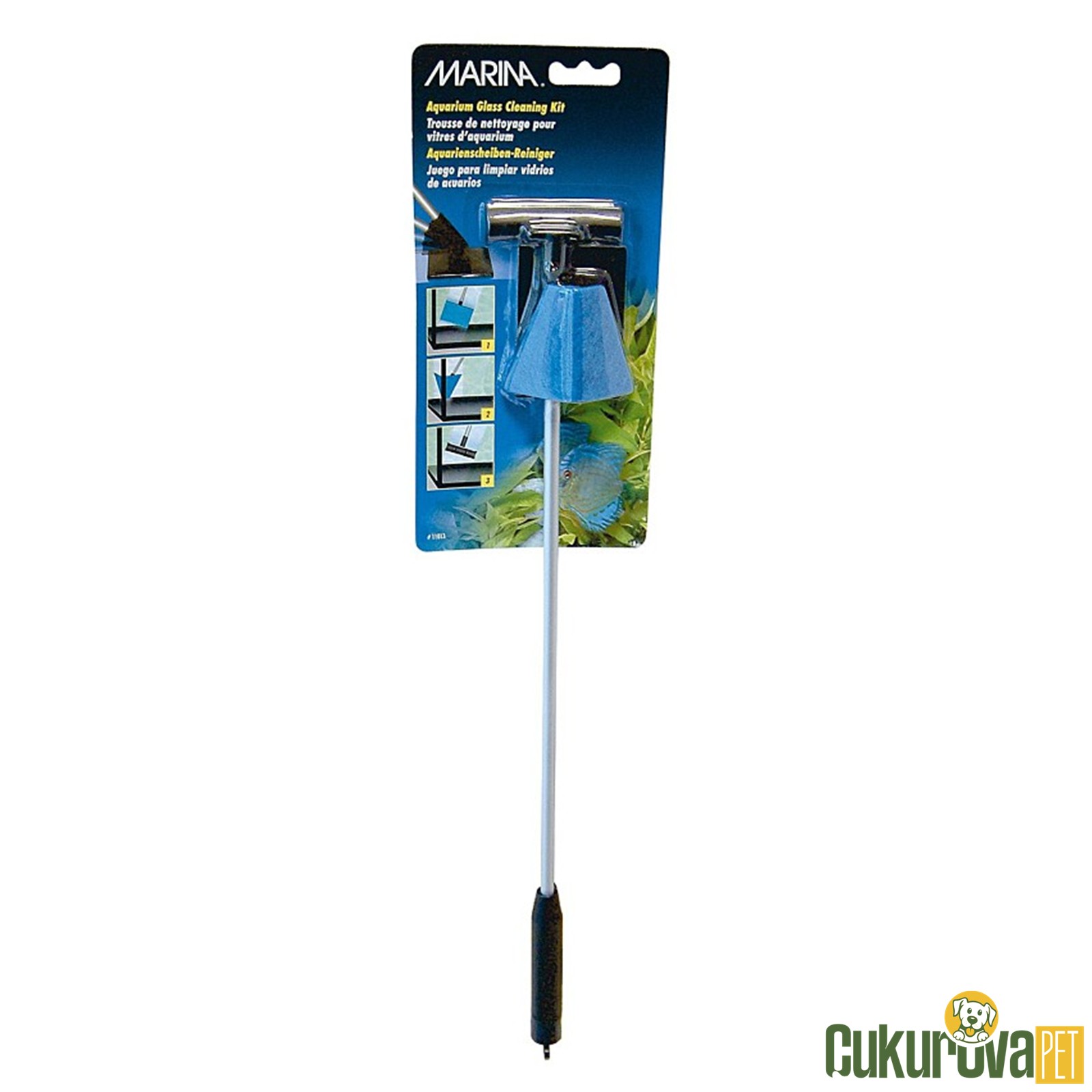 Marina Glass Cleaning Kit Süngerli - Jiletli Cam Temizleyici 52 Cm