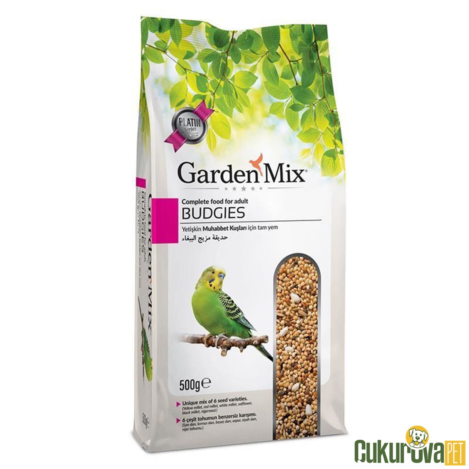 Gardenmix Platin Budgies Muhabbet Kuşu Yemi 500 Gr