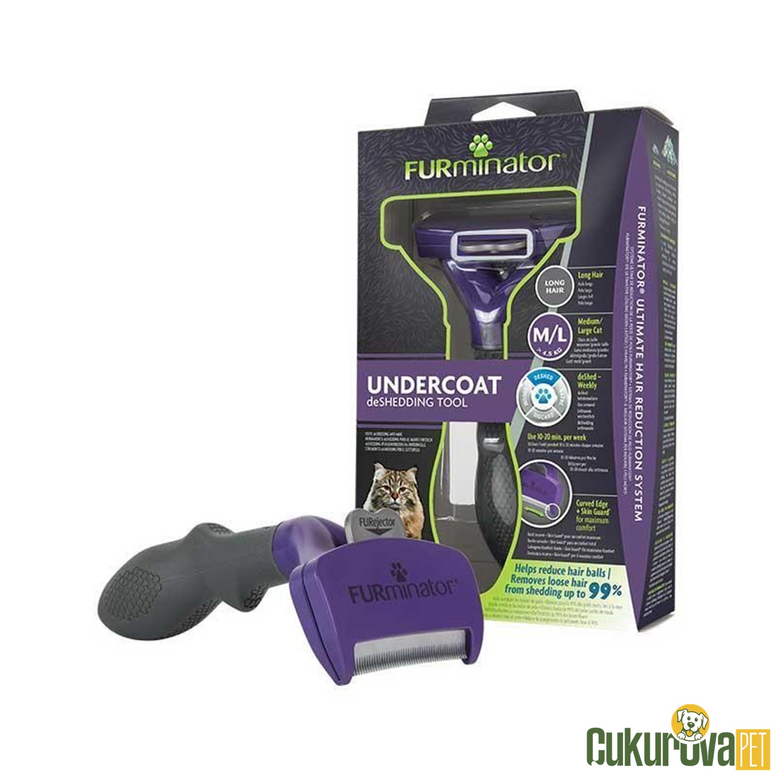 Furminator Long Hair Uzun Tüylü Kedi̇ Tarağı - M / L