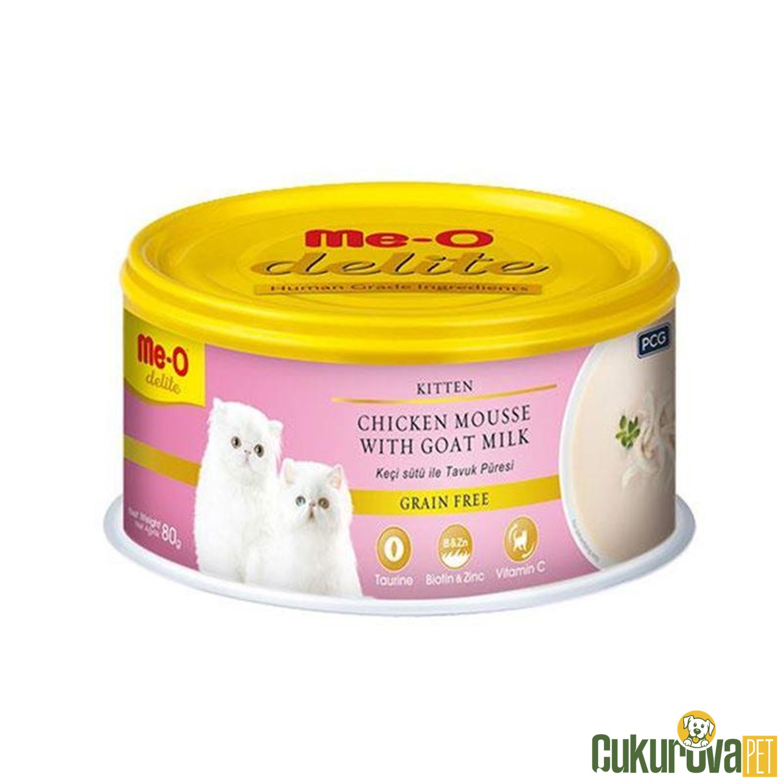 Meo Delite Keçi Sütlü Tavuk Etli Tahılsız Ezme Yavru Kedi Konservesi 80 Gr
