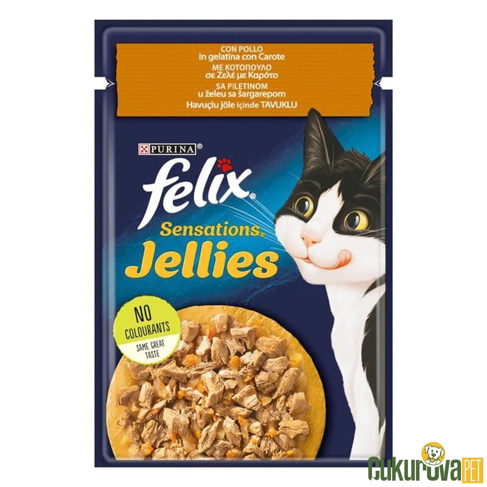 Felix Pouch Jöle İçi̇nde Tavuklu Ve Havuçlu Yeti̇şki̇n Kedi̇ Konservesi̇ 85 Gr