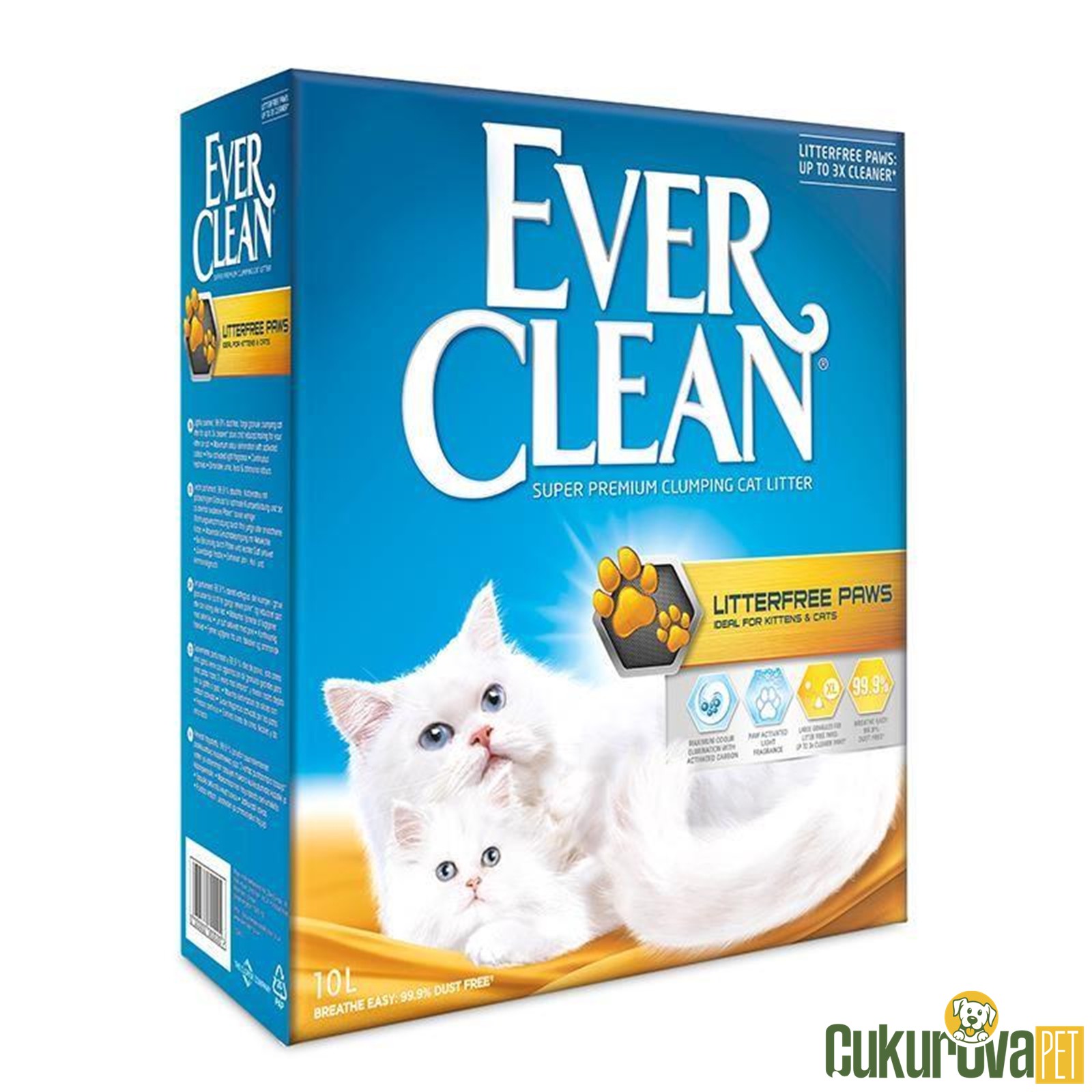 Ever Clean Litterfree Paws Patilere Yapişmayan Topaklanan Kedi̇ Kumu 10 L