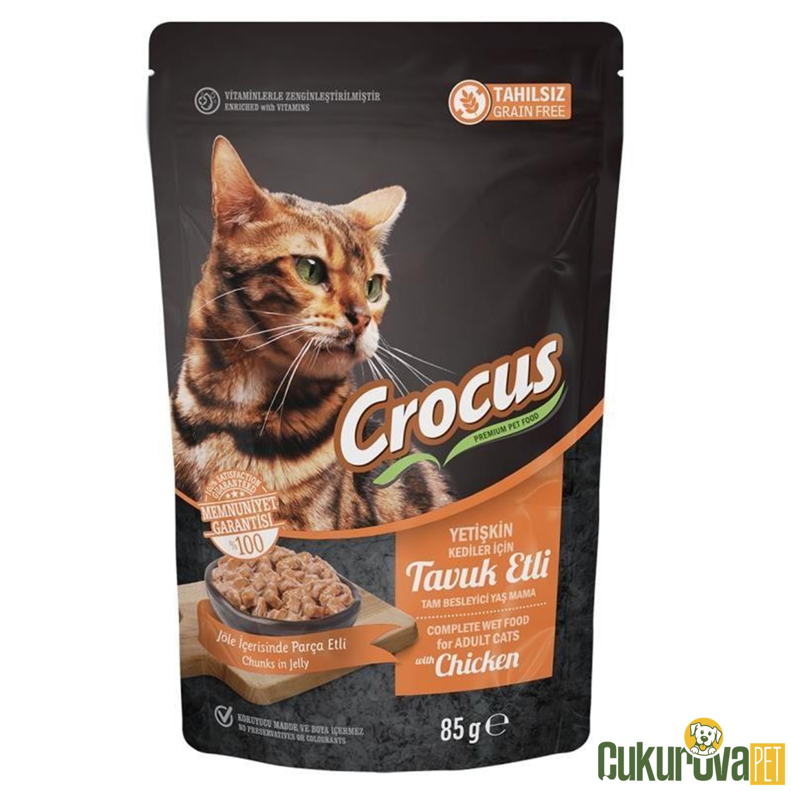Crocus Adult Tavuklu Yetişkin Kedi Yaş Maması 85 Gr