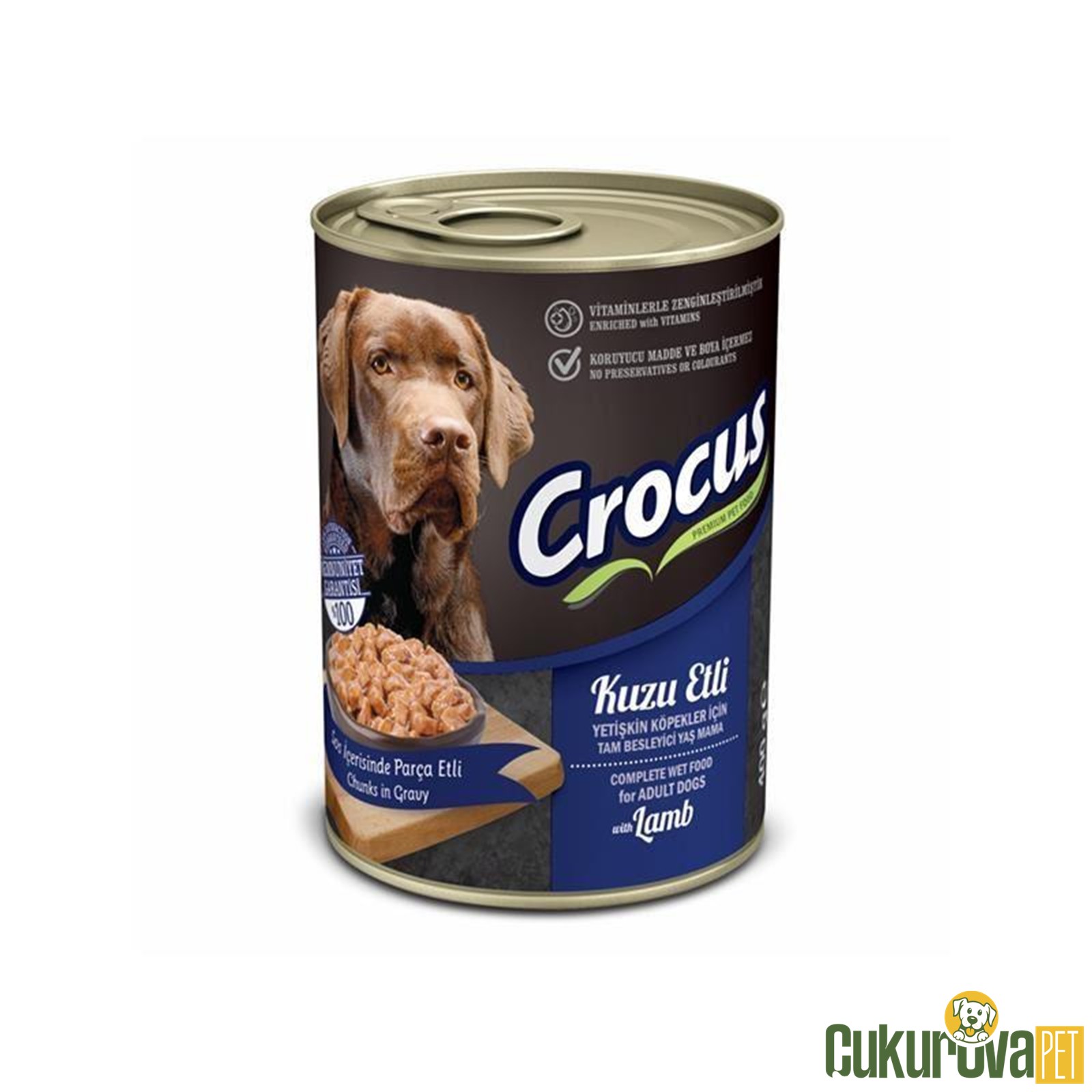 Crocus Sos İçinde Parça Kuzu Etli Yetişkin Köpek Konservesi 400 Gr