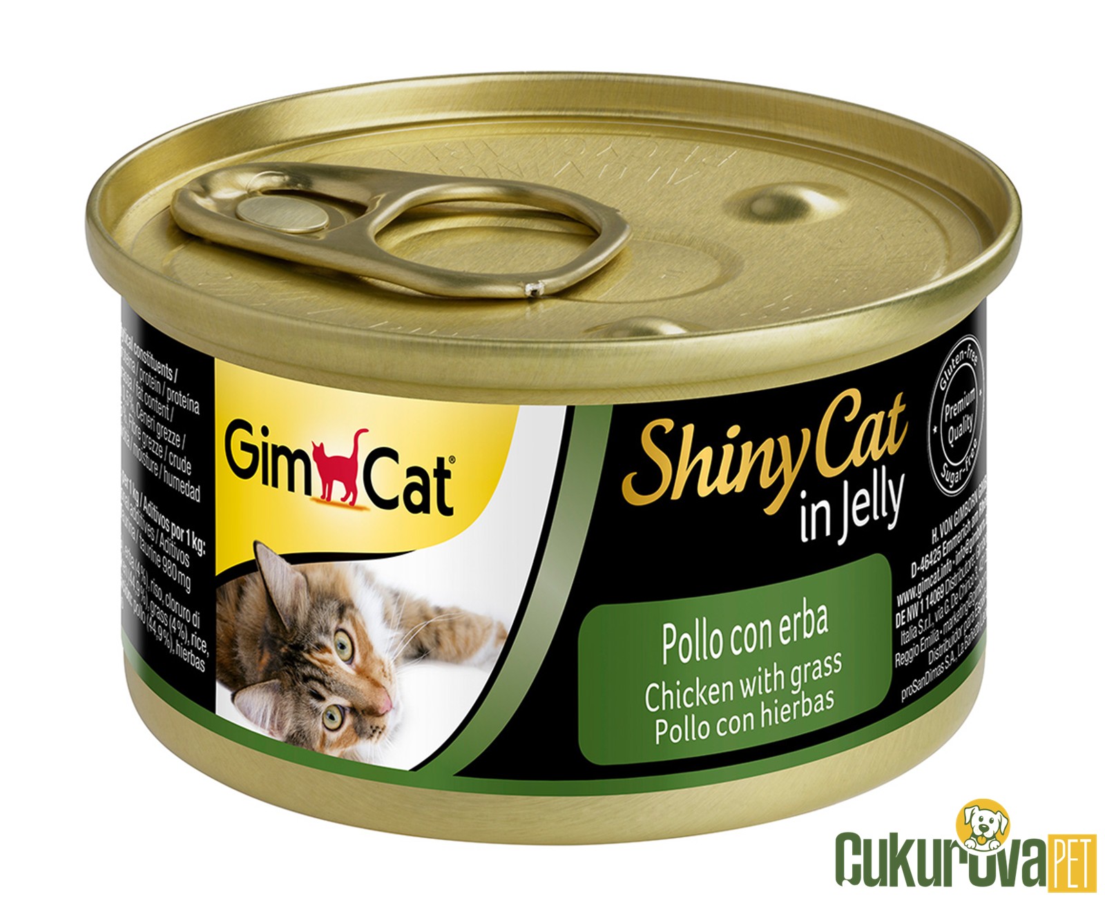 GimCat ShinyCat In Jelly Adult Tavuklu ve Çimli Yetişkin Kedi Yaş Maması 70 Gr