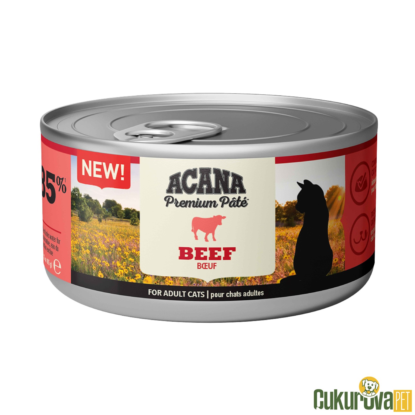 Acana Premium Pate Adult Sığır Etli Yetişkin Kedi Yaş Maması 85 Gr