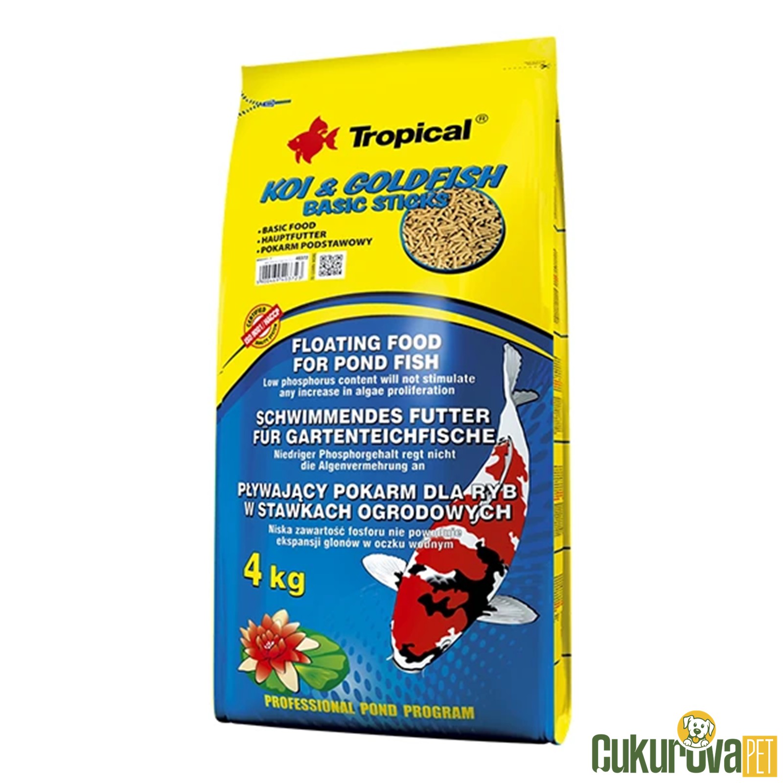 Tropical Koi Ve Goldfish Basic Sticks 4 Kg