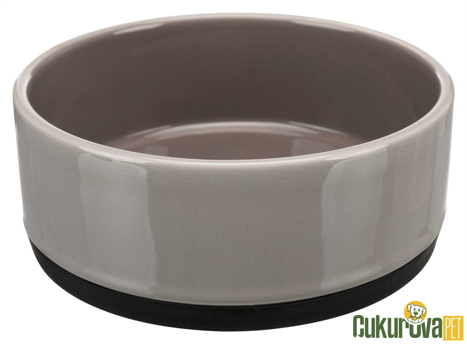 Trixie Köpek Kauçuk Tabanlı Serami̇k Mama Ve Su Kabı 750 Ml 16 Cm Gri̇