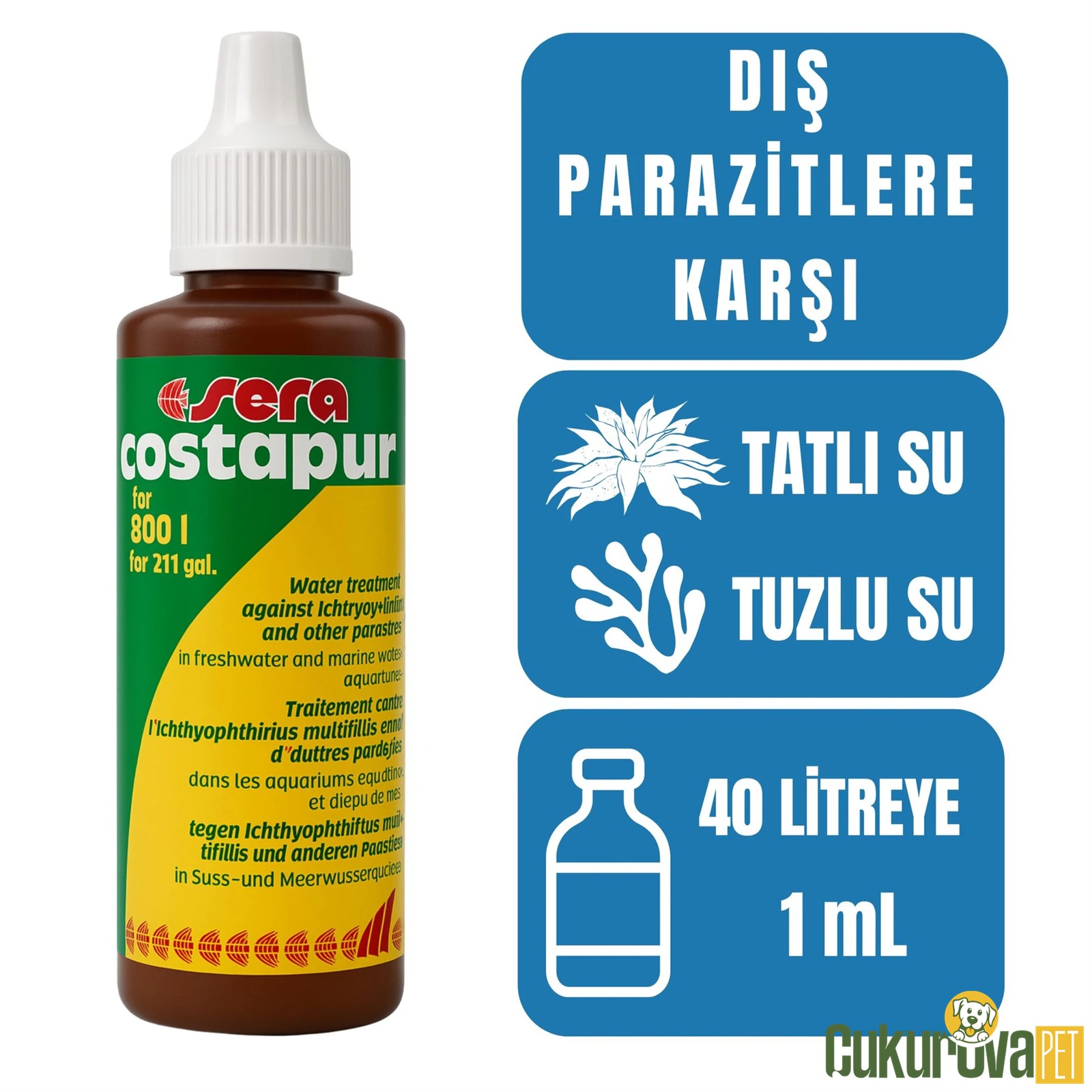 Sera Costapur Akvaryum Dış Parazit İlacı 50 Ml