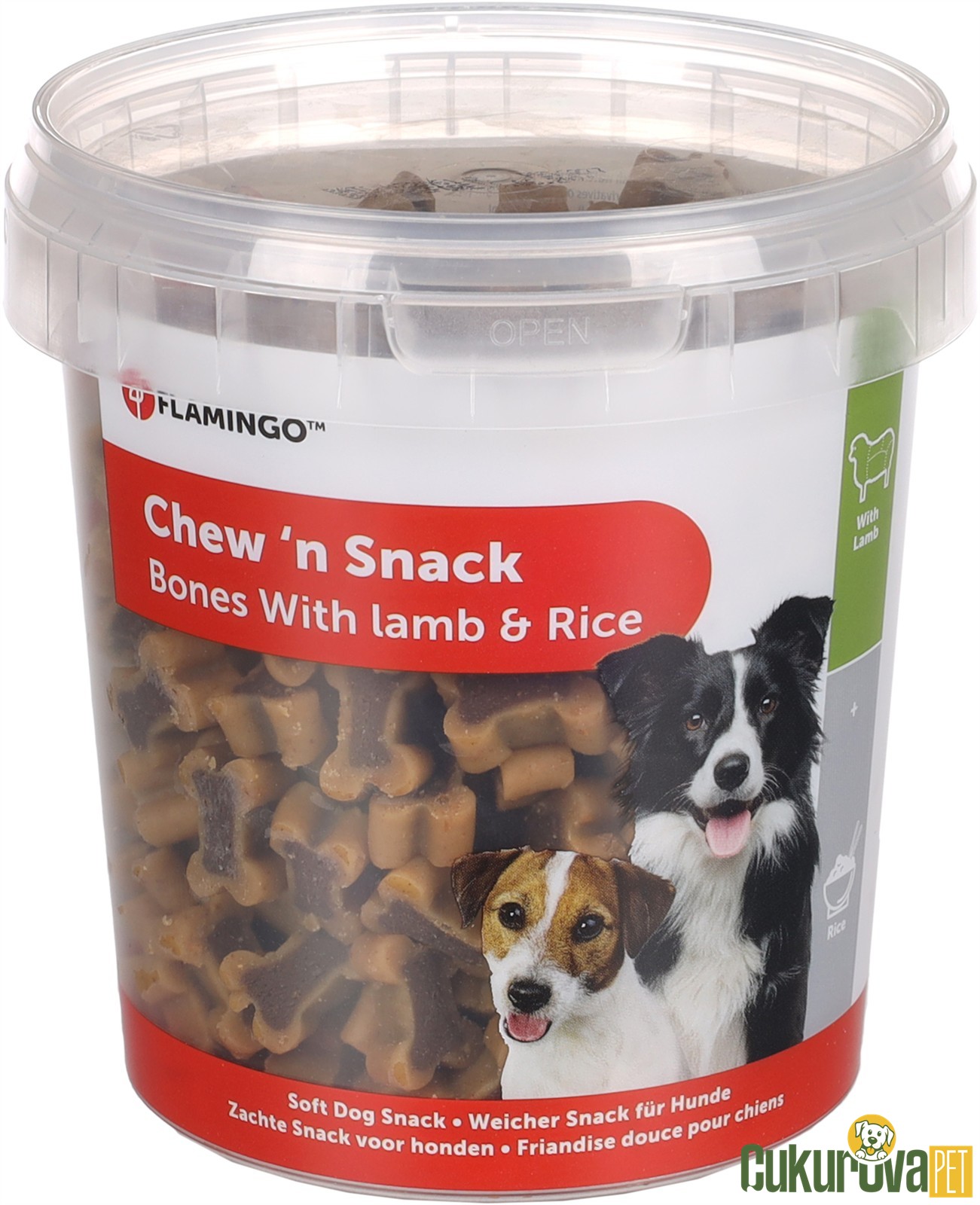 Flamingo Chew'n Snack Kuzulu Ve Pi̇ri̇nçli̇ Atıştırmalık Köpek Ödül Maması 500 Gr