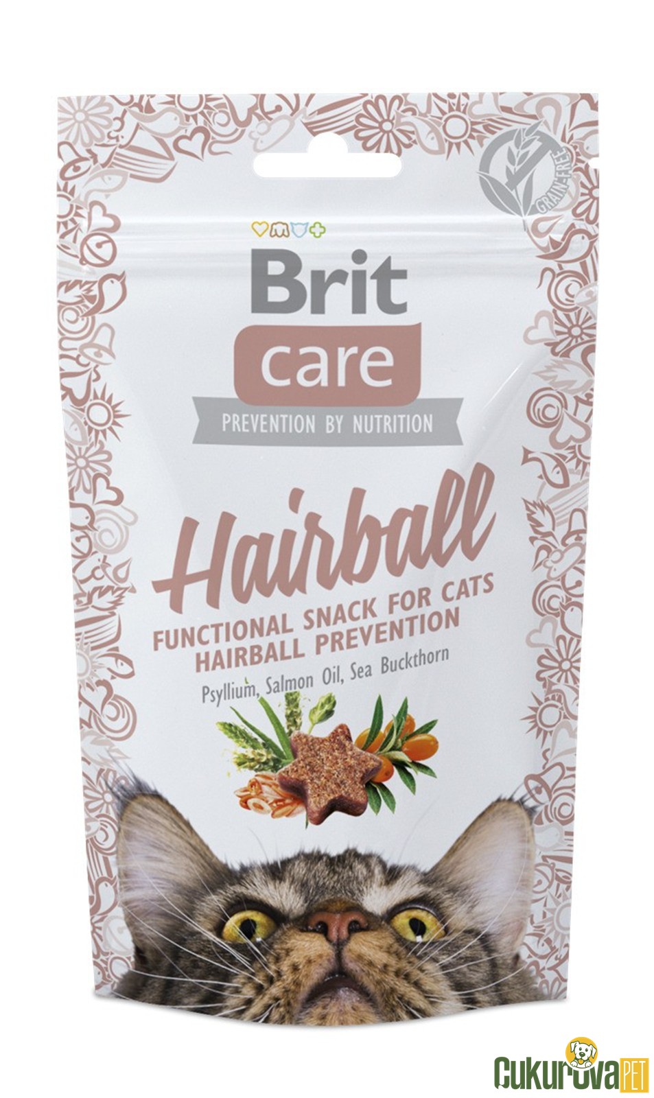 Brit Care Hairball Tüy Yumağı Önleyici Tahılsız Kedi Ödül Maması 50 Gr