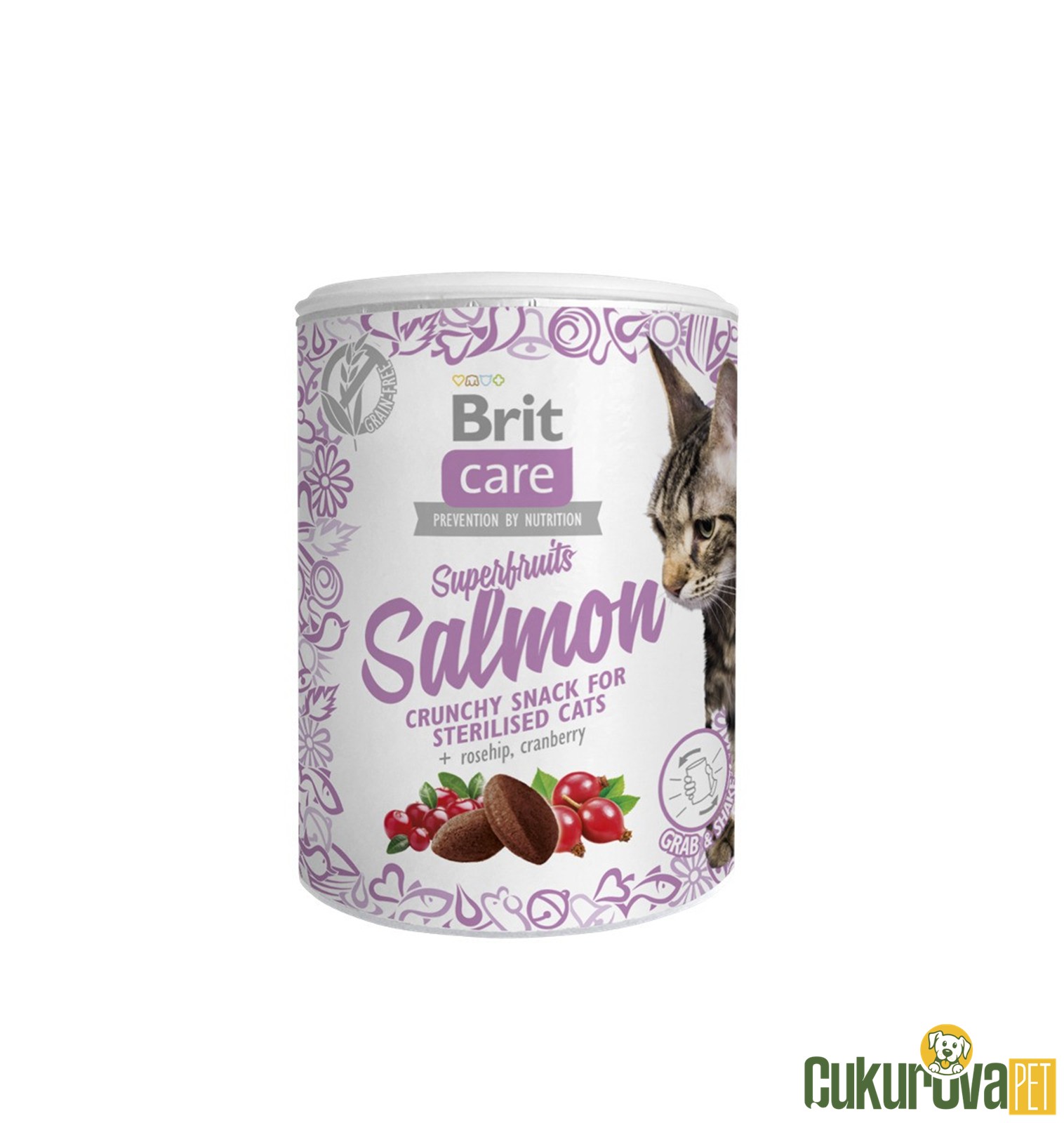 Brit Care Superfruits Somonlu Ve Kızılcıklı Kıtır Kısırlaştırılmış Kedi̇ Ödül Tableti 100 Gr