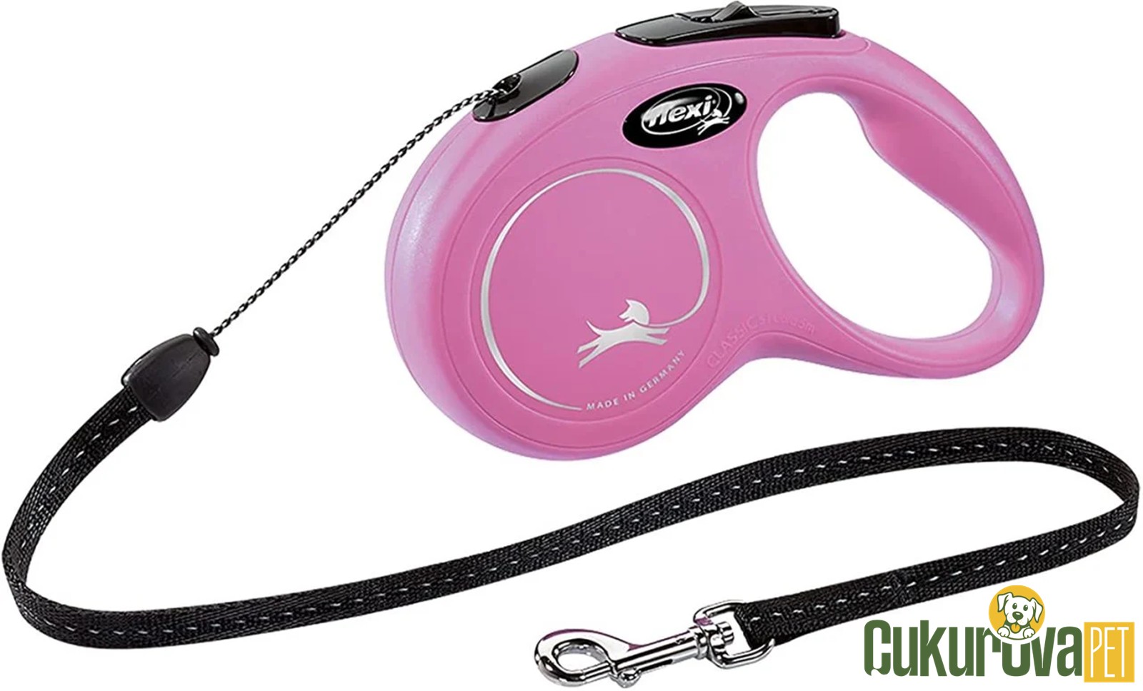 Flexi New Classic 5 M İp Tipi Otomatik Tasma S Pembe