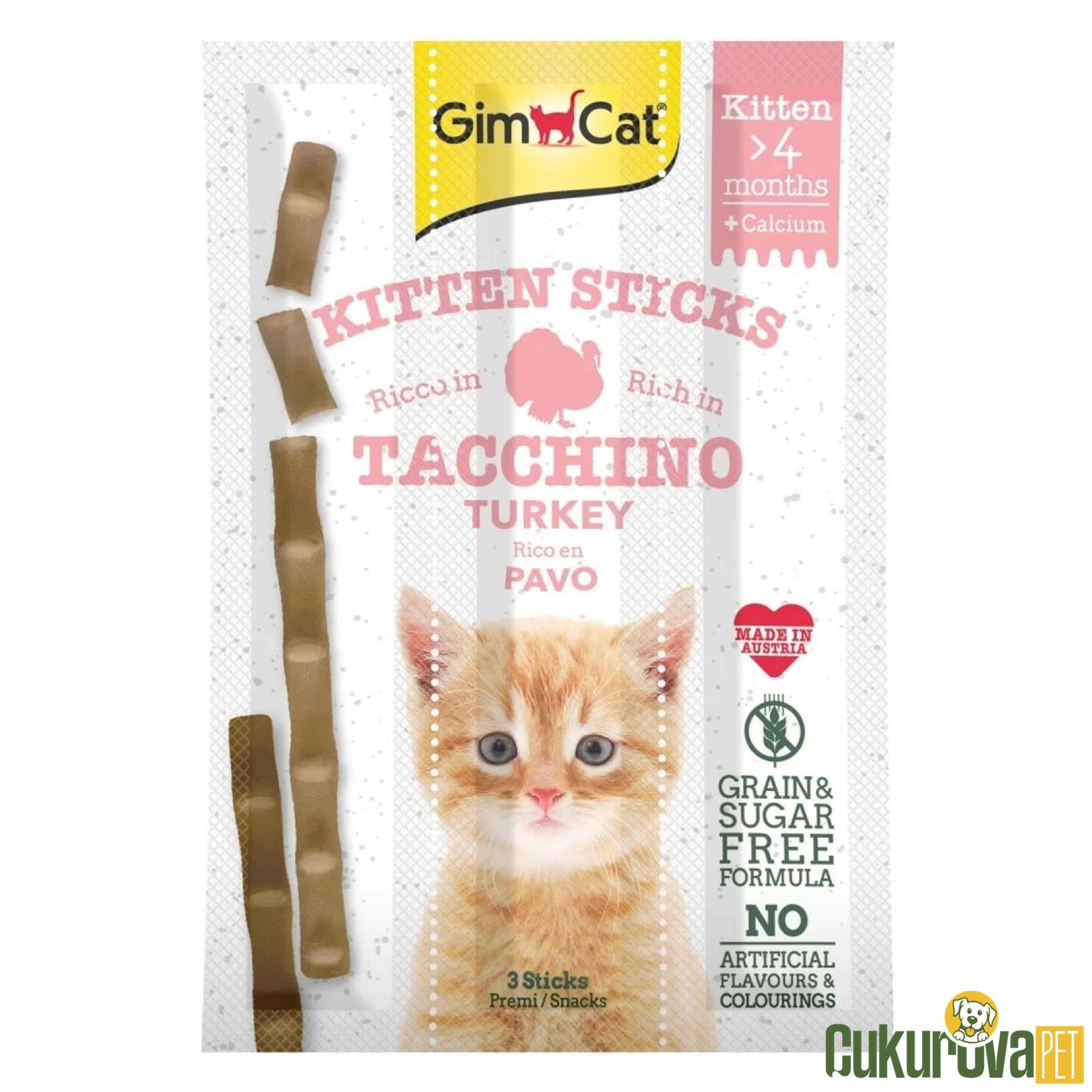 Gimcat Kitten Sticks Hindili Kedi Ödül Çubukları 3 x 3 Gr