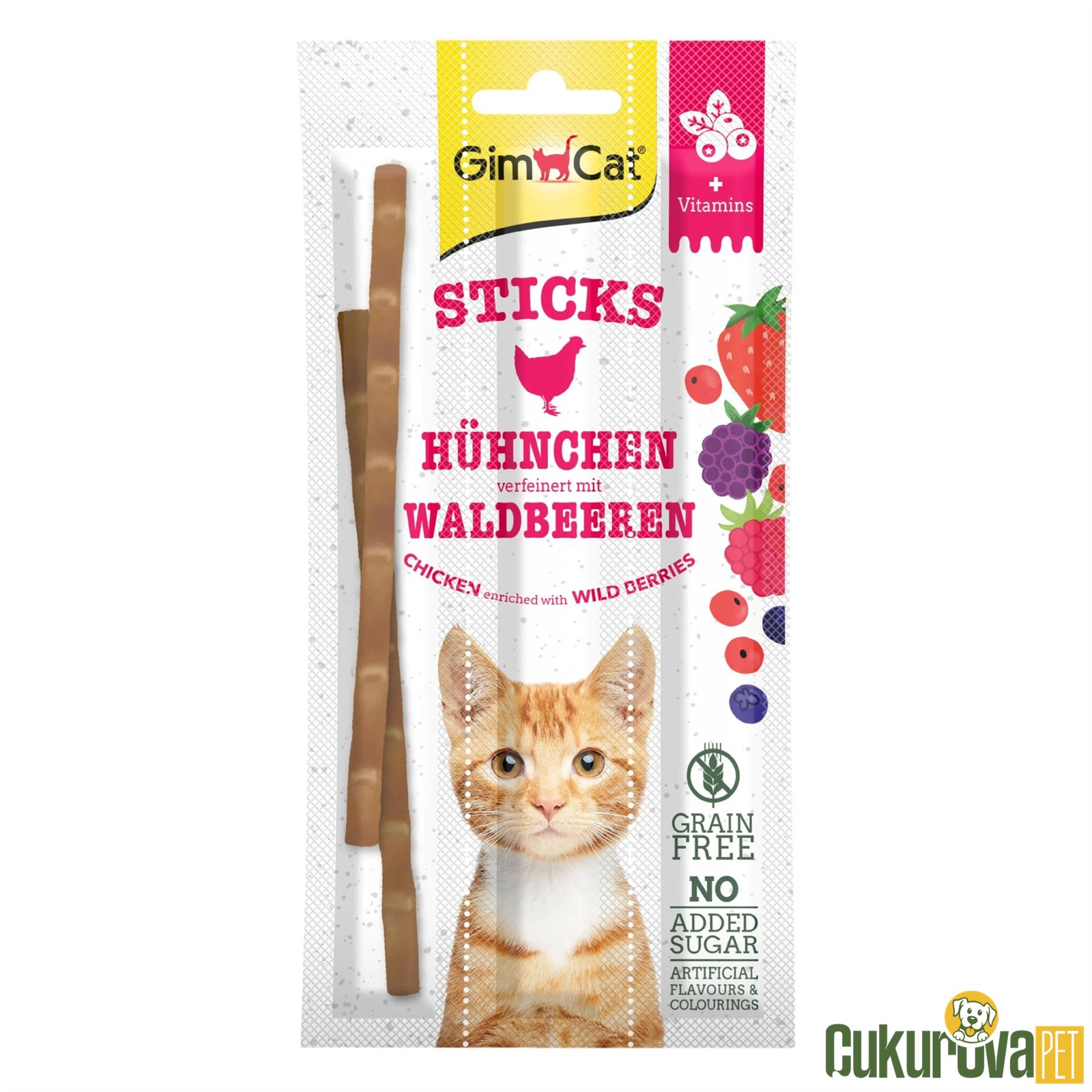 Gimcat Super Food Tavuklu Ve Yaban Mersinli Kedi Ödül Çubuğu 15 Gr - 3 Lü