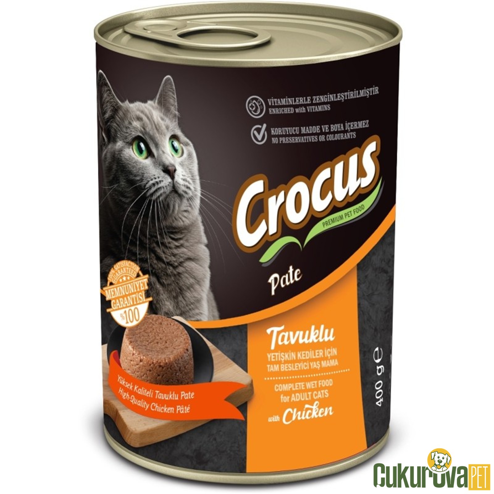 Crocus Tavuklu Pate Yetişki̇n Kedi̇ Konservesi̇ 400 Gr