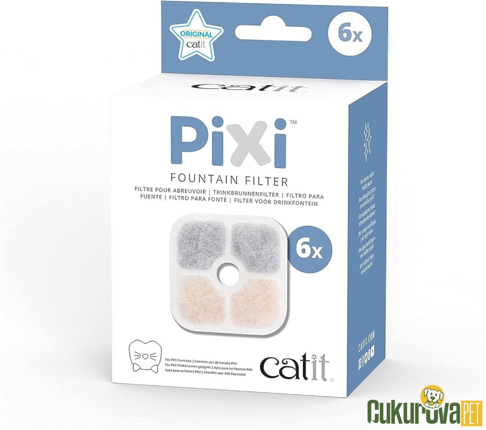 Catit Pixi Çeli̇k Hazneli̇ Kedi̇ Ve Küçük Irk Köpekler İçi̇n Otomatik Su Kabı Fi̇ltresi̇ 6'lı