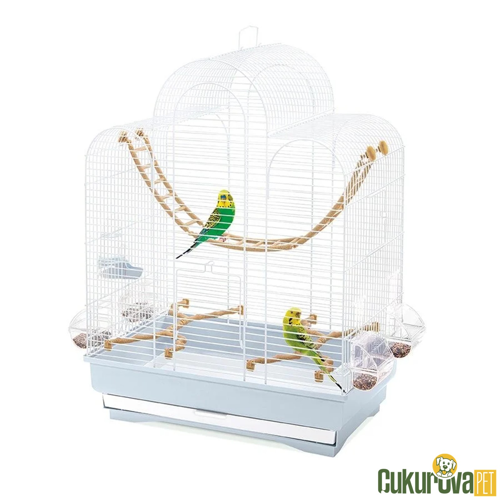 Imac Fiona Muhabbet Kuş Kafesi Mavi & Beyaz - 50 x 30 x 65 Cm