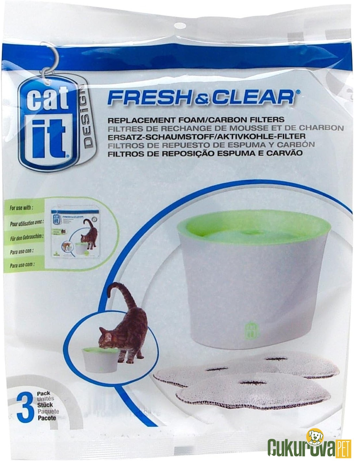 Catit Suluk İçi̇n Yedek Sünger Ve Fi̇ltre 3'lü