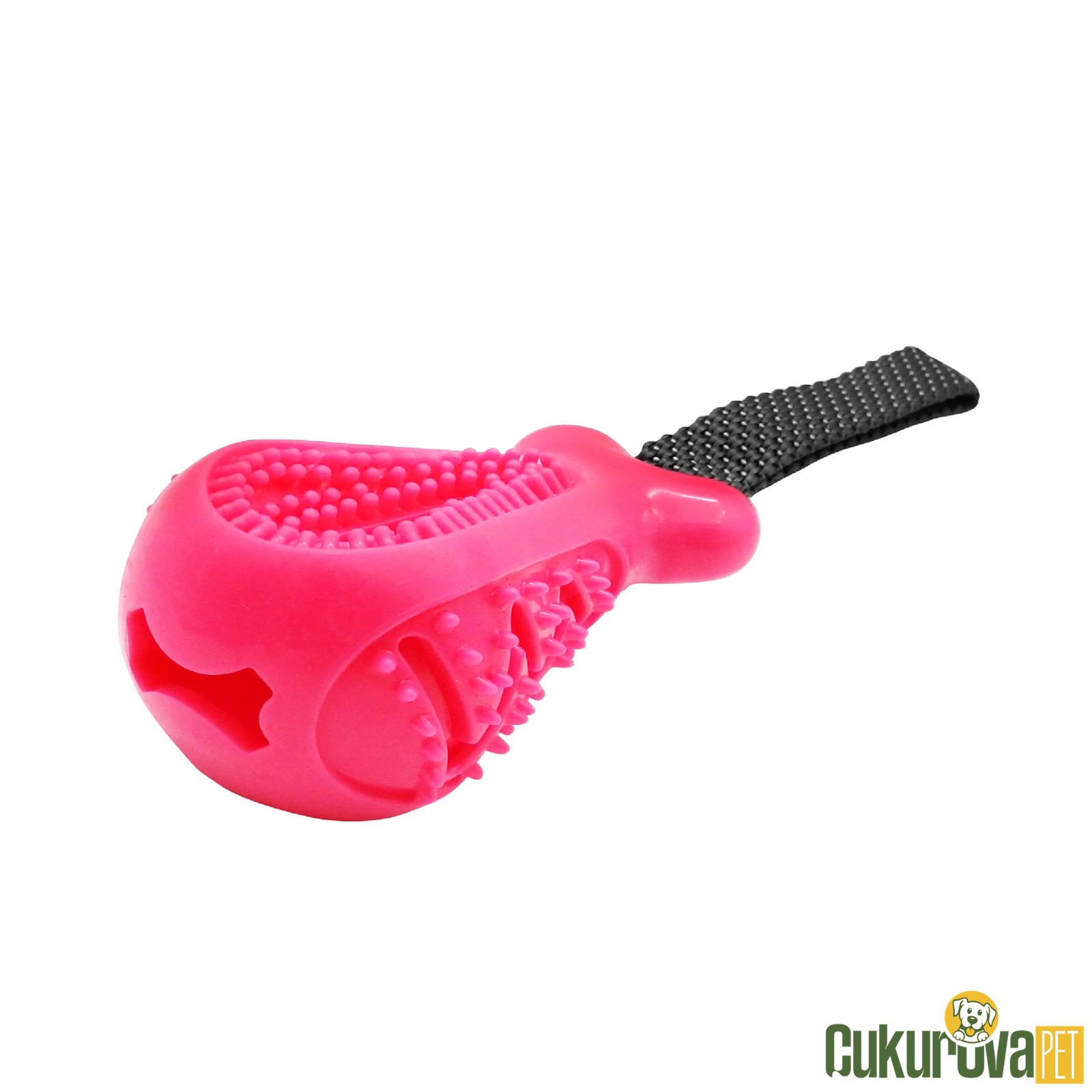 GimDog Kemik Şeklinde Çekiştirmeli Köpek Oyuncağı Pembe - 10 Cm