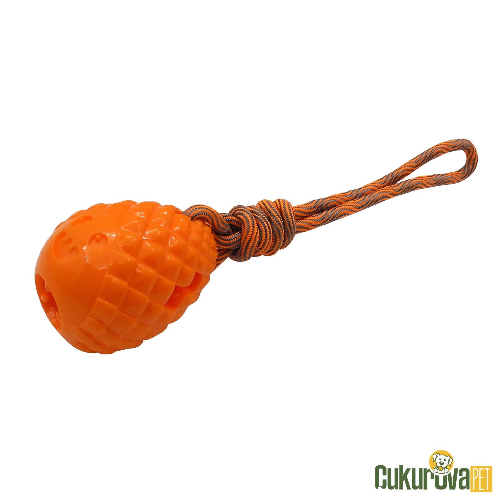 Gimdog Çam Kozası Şeklinde Çekiştirmeli Köpek Oyuncağı Turuncu
