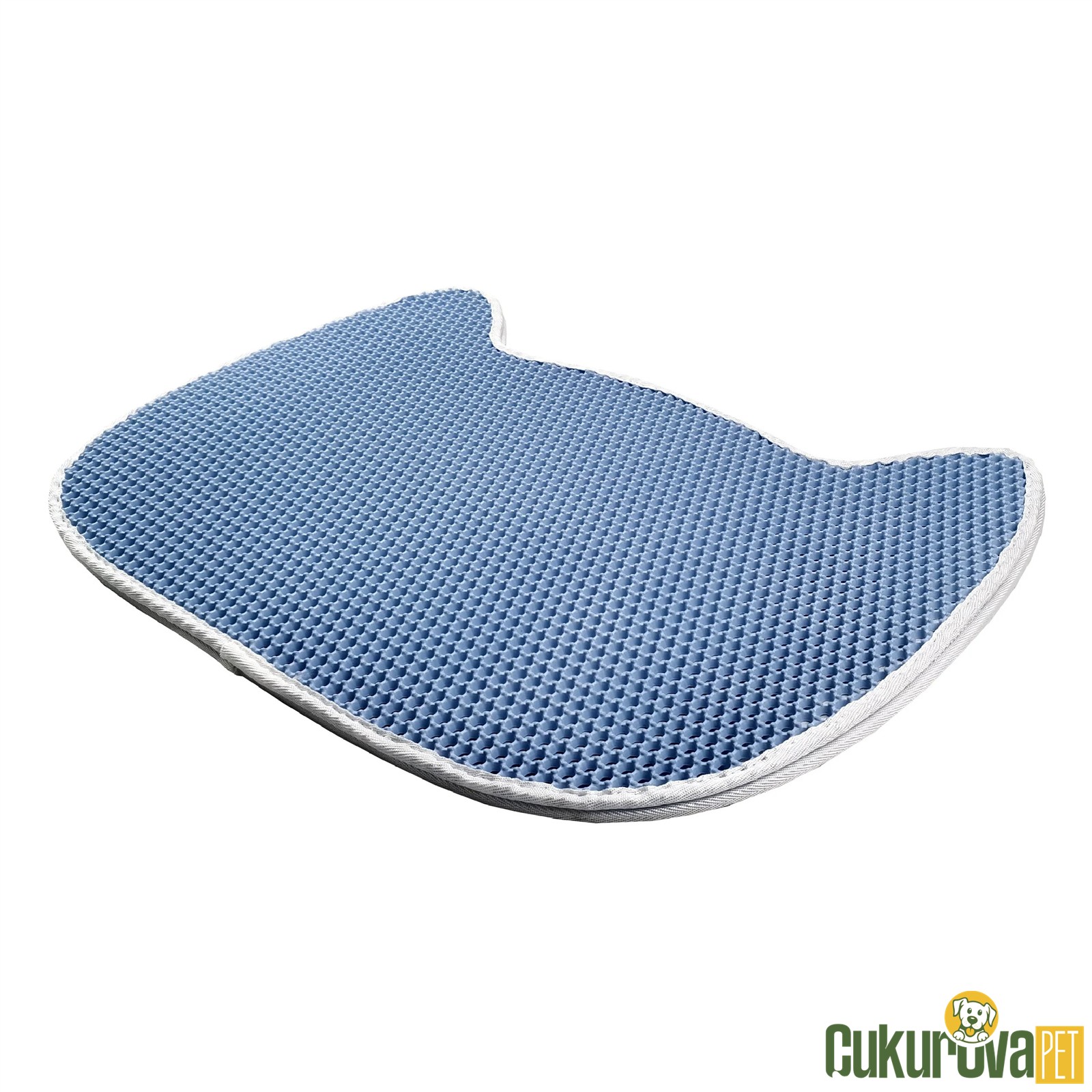 Gimcat Kedi Şeklinde Elekli Kedi Kumu Paspası Mavi - 65 x 49 Cm