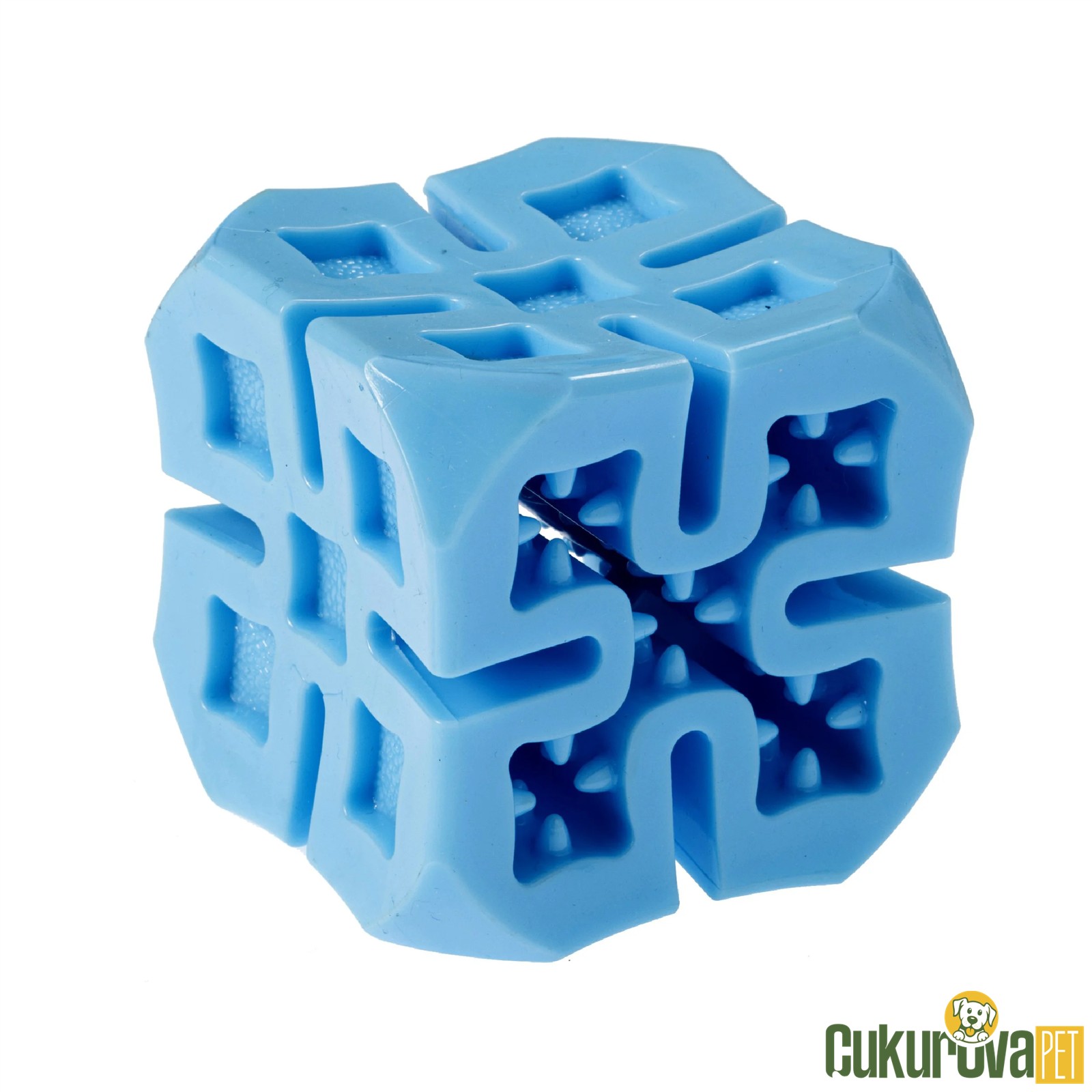 GimDog Küp Şeklinde Köpek Oyuncağı Mavi - 6.5 Cm