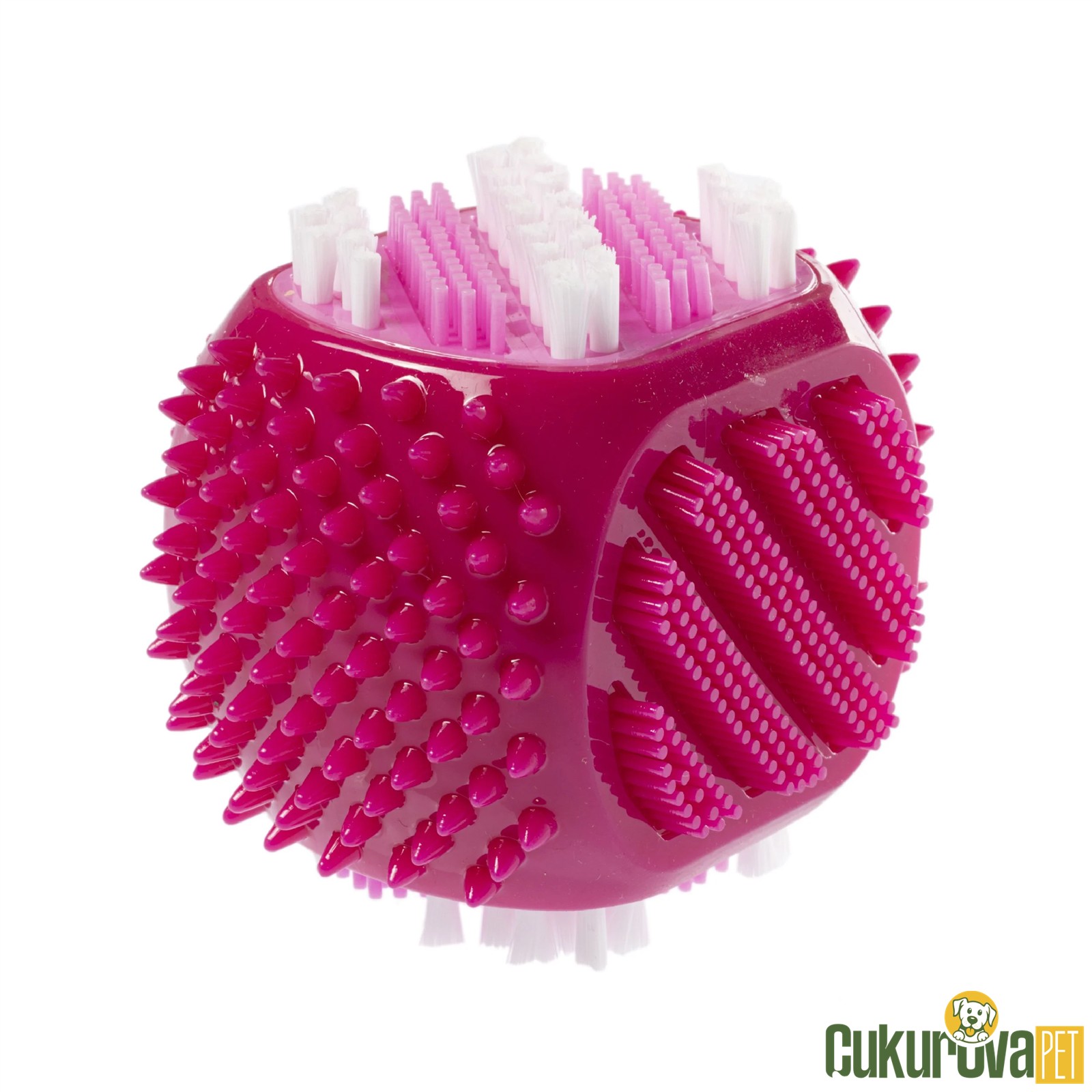 GimDog Küp Şeklinde Diş Fırçası Köpek Oyuncağı Pembe - 8 Cm