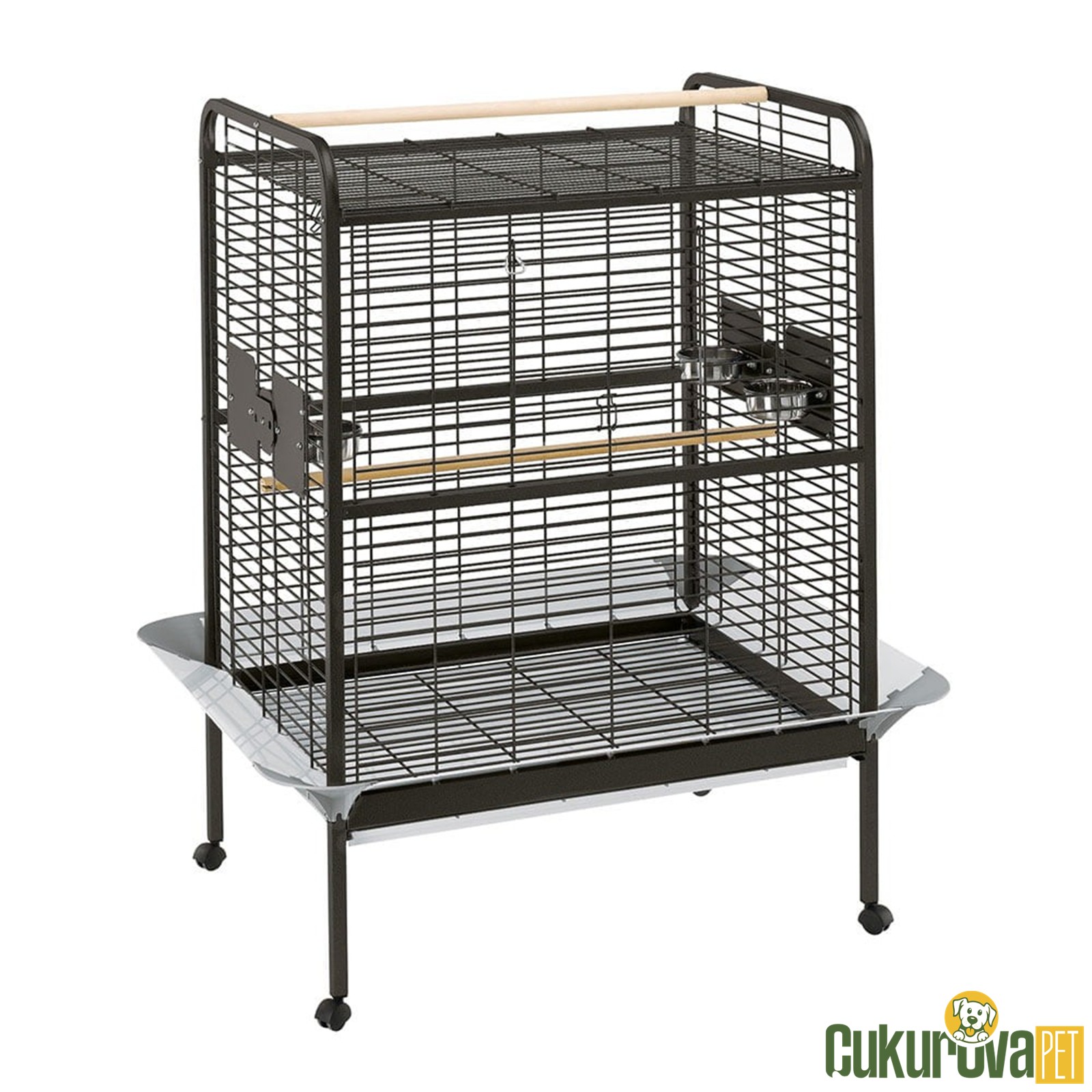 Ferplast Expert 100 Büyük Papağan Kafesi Siyah - 124 x 100 x 156 Cm