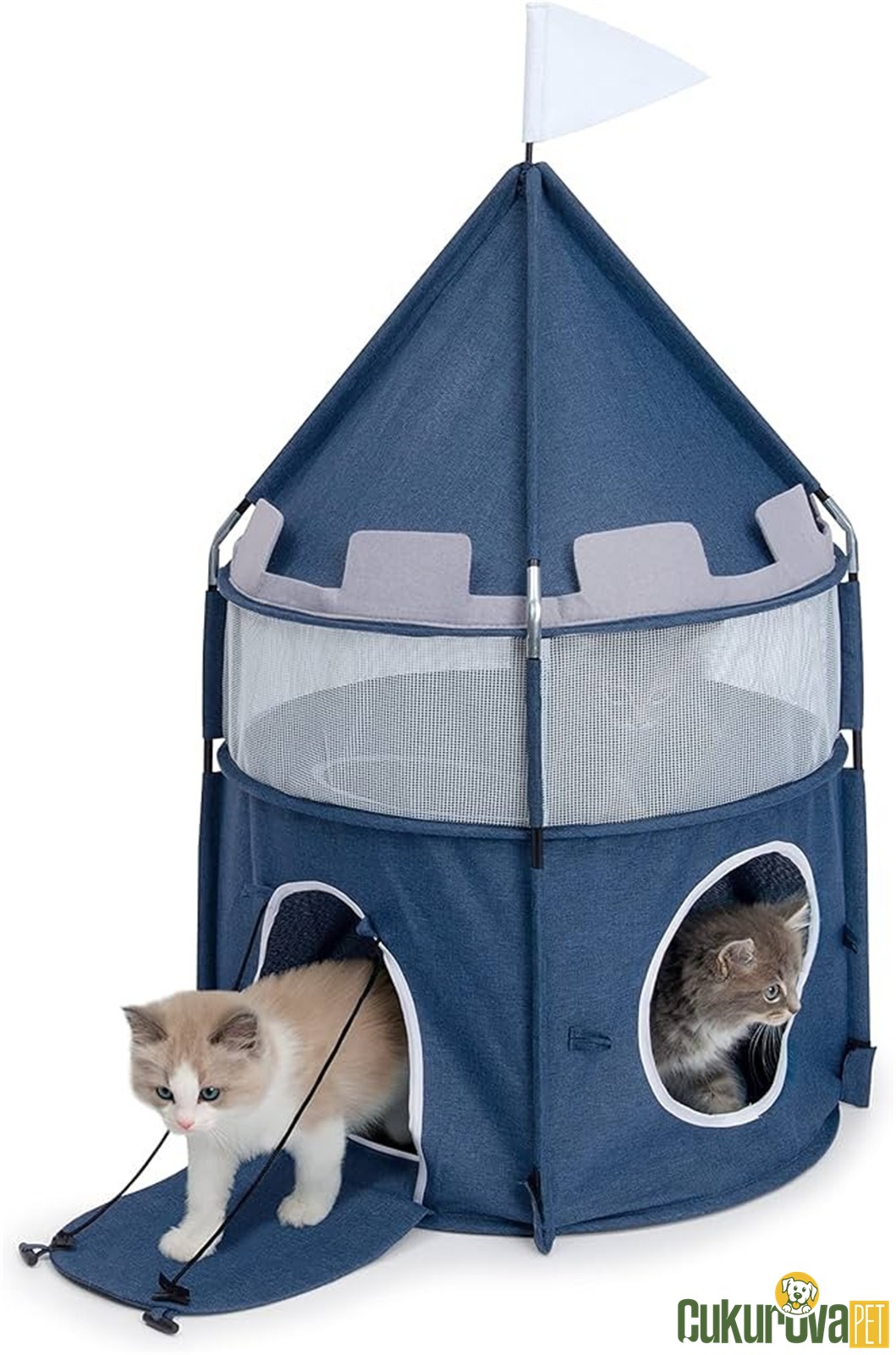 Catit Vasper Kale Kedi̇ Oyun Evi̇ Mavi̇ 48 x 85 Cm