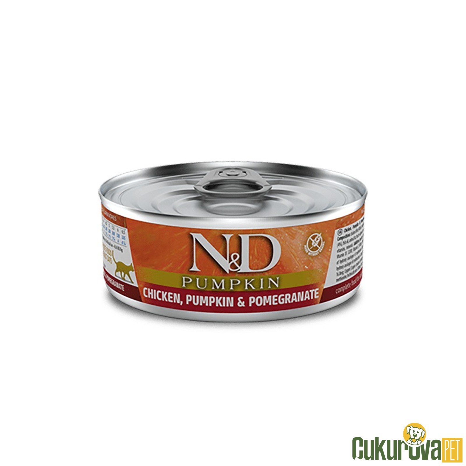 N & D Pumpkin Balkabaklı Tavuklu ve Narlı Tahılsız Yetişkin Kedi Konservesi 70 Gr