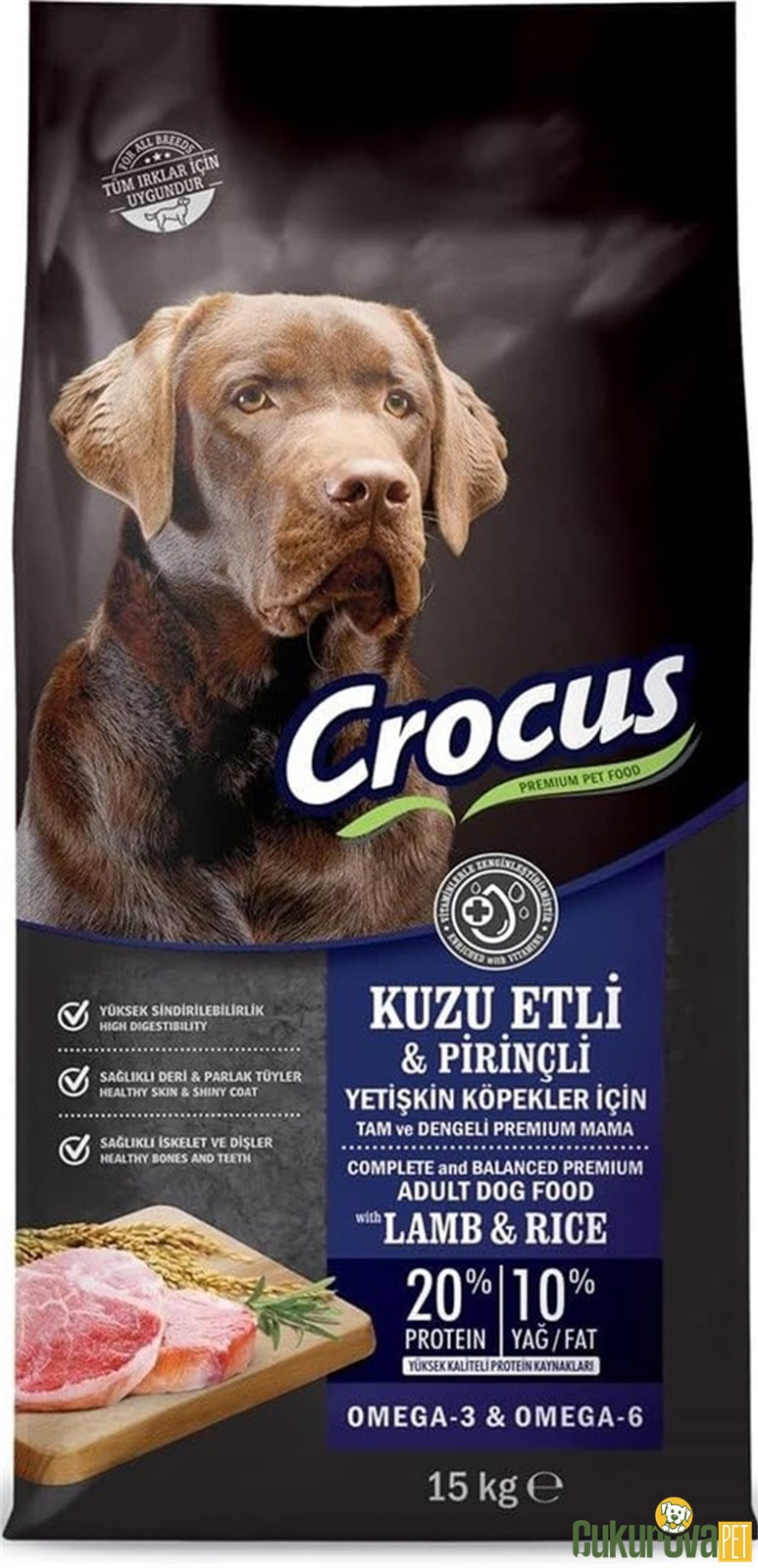 Crocus Adult Kuzulu Ve Pirinçli Yetişki̇n Köpek Maması 15 Kg