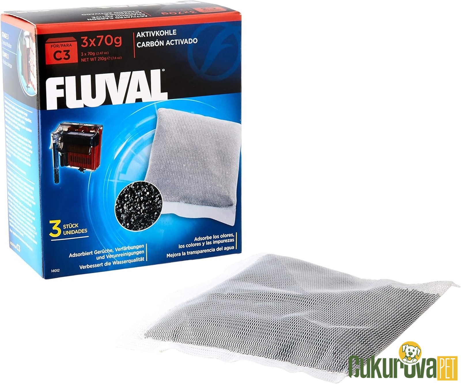 Fluval C 3 Fi̇ltre Karbonu 3 x 70 Gr