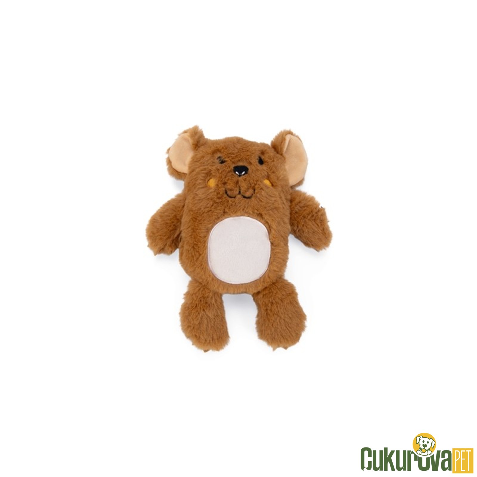 Karlie Ayı Figürlü Kedi & Köpek Peluş Oyuncağı Gri