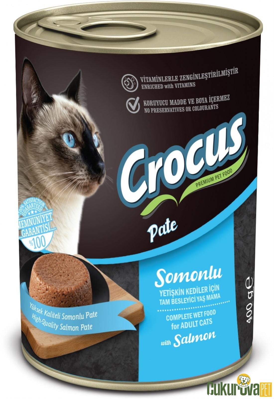 Crocus Adult Pate Somonlu Yetişkin Kedi Yaş Maması 400 Gr