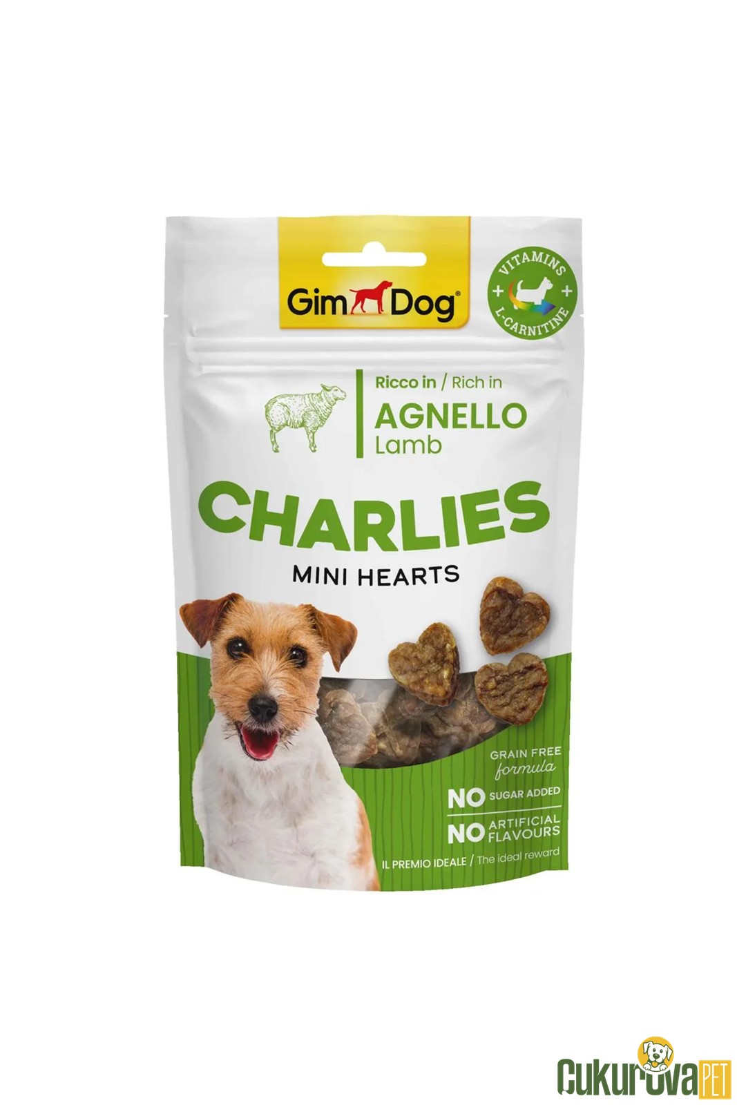 Gimdog Charlies Mini Hearts Kuzu & L - Carnitinli Köpek Ödül Maması 70 Gr
