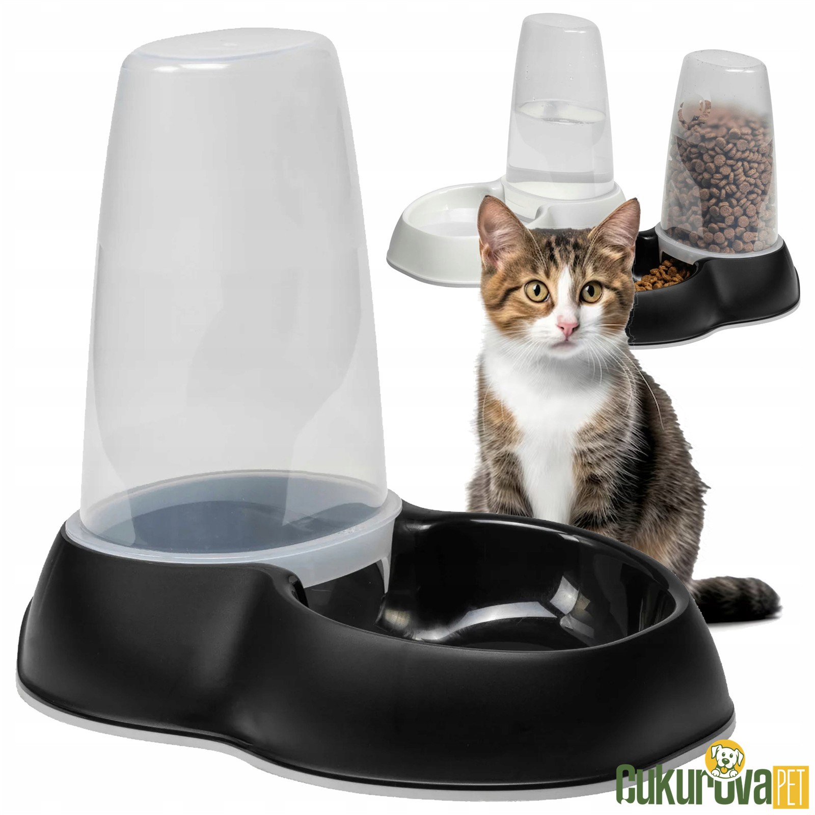 Moderna Kedi̇ & Köpek Sensiflo Hazneli̇ Mama & Su Kabı - Si̇yah - 1.5 L