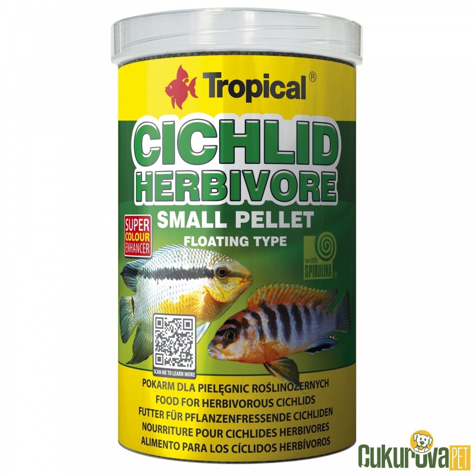 Tropical Cichlid Herbivore Small Pellet Stick Yem 250 Ml - 90 Gr