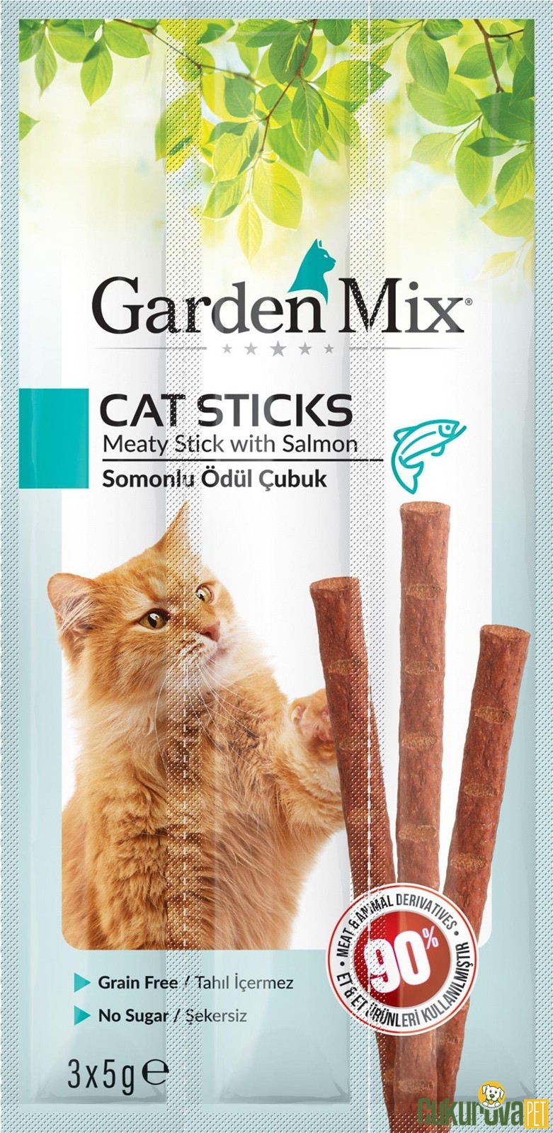 Gardenmix Cat Sticks Somonlu Kedi Ödül Çubuğu 3 x 5 Gr