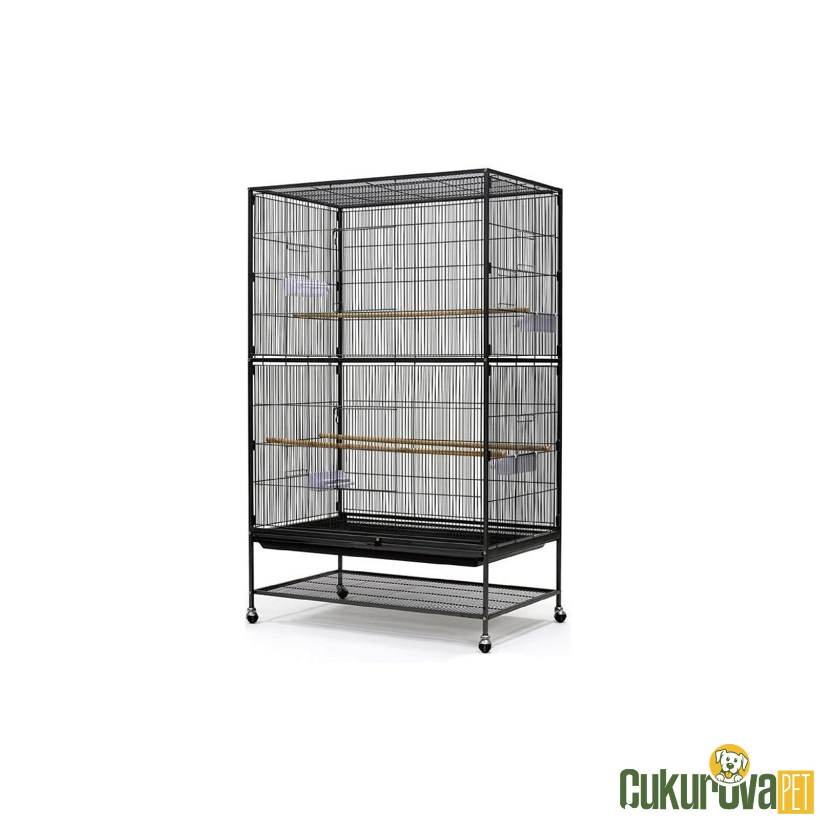 Dayang A45 Ayaklı Dikdörtgen Kuş Kafesi Siyah - 90 x 58.4 x 152.4 Cm