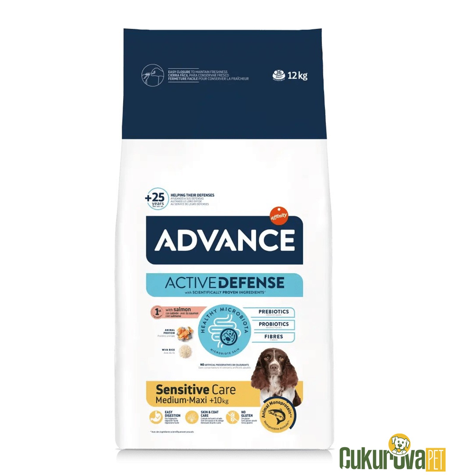Advance Sensitive Care Medium-Maxi Somon Ve Pirinçli Yetişkin Köpek Maması 12 Kg
