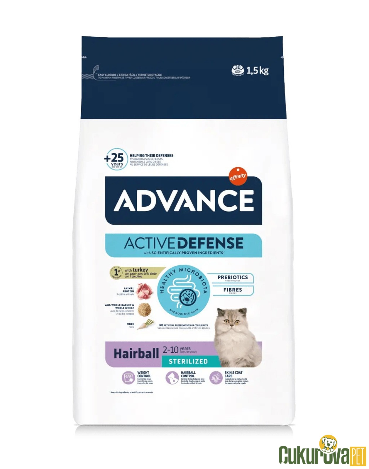 Advance Hairball Sterilised Hindili Kısırlaştırılmış Kedi Maması 1.5 Kg