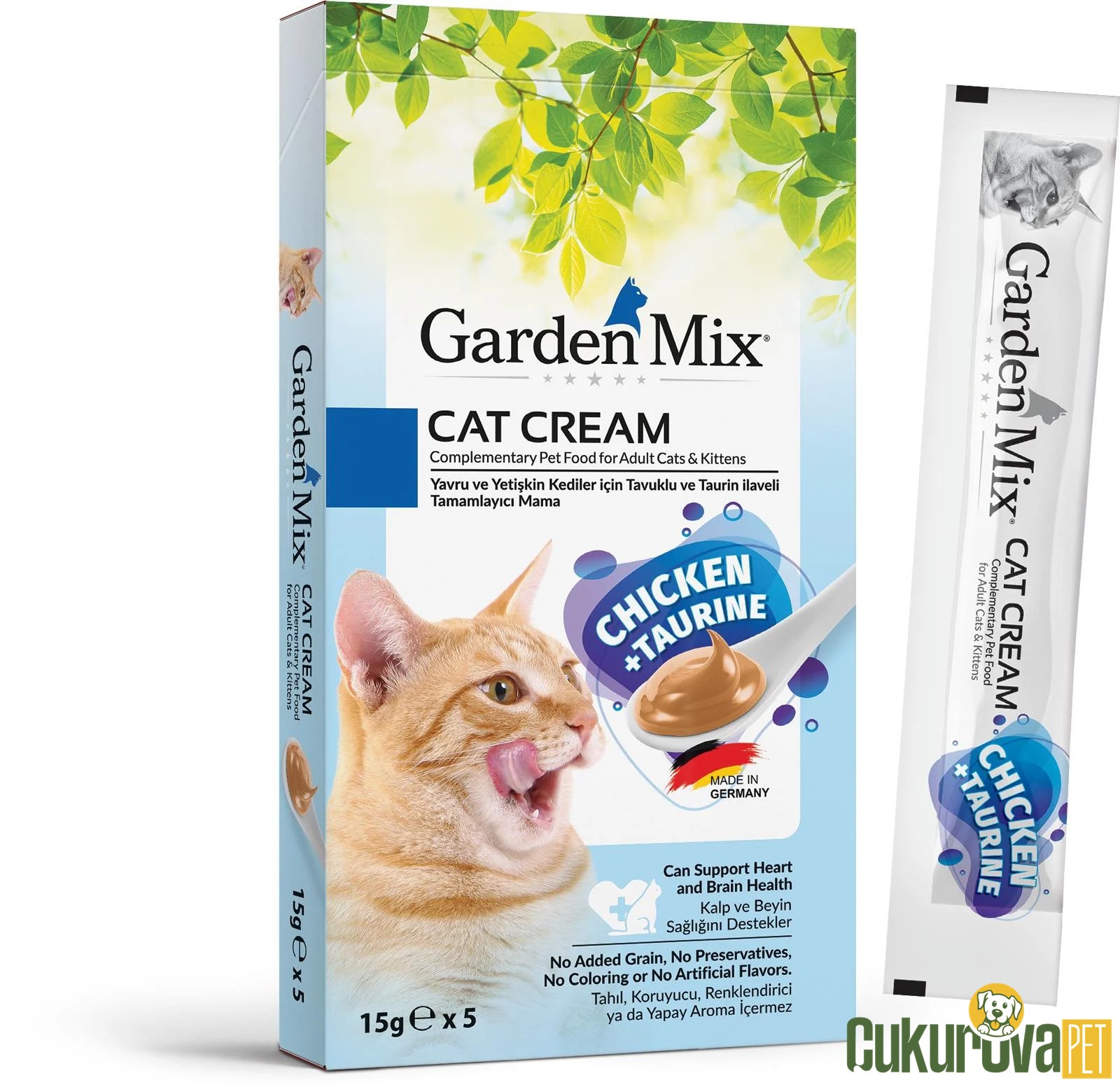 GardenMix Cat Cream Tavuklu ve Taurinli Kedi Ödül Kreması 5 x 15 Gr