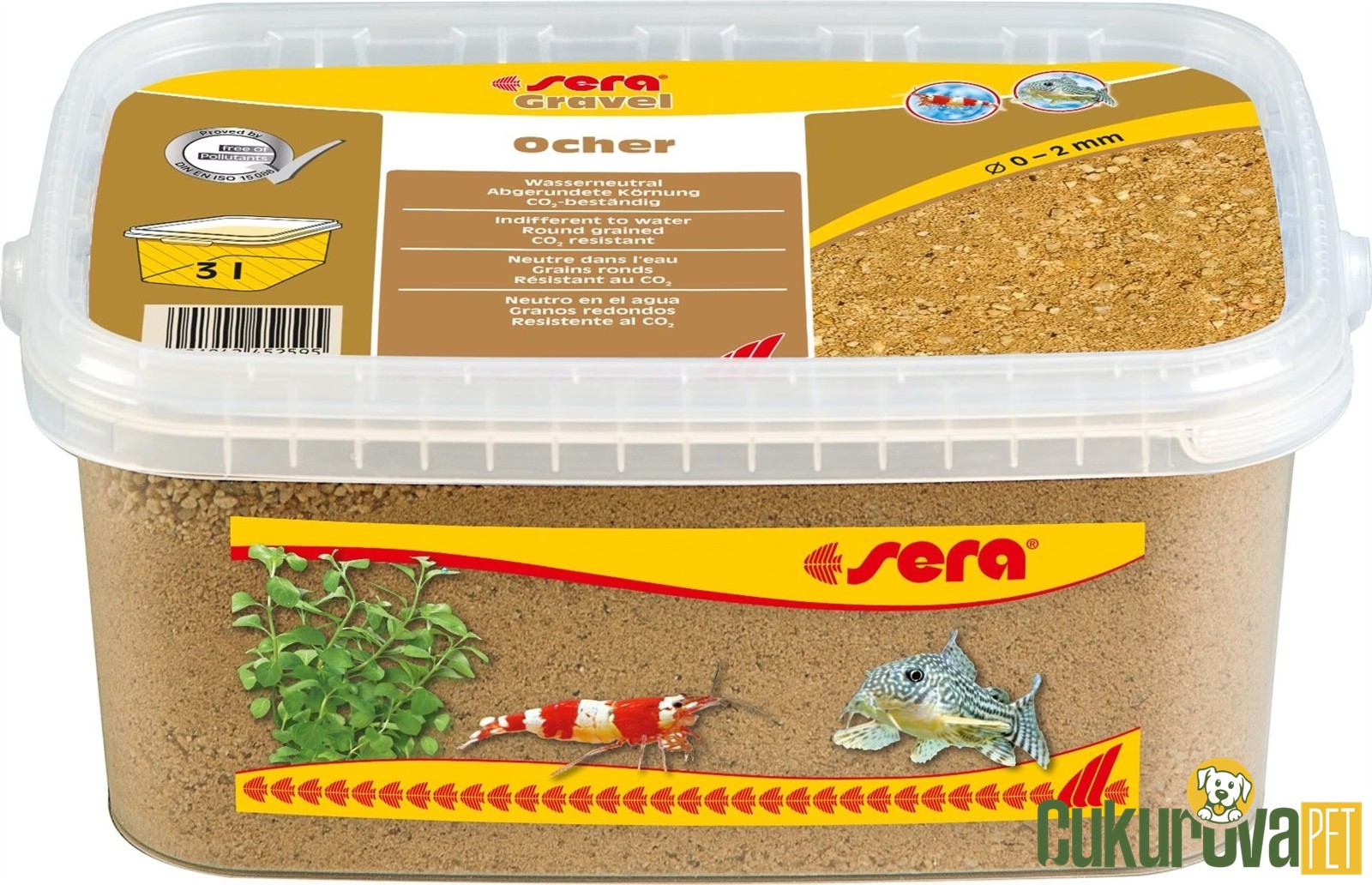 Sera Gravel Ocher Akvaryum Kumu Toprak Rengi 0 - 2 Mm / 3 L