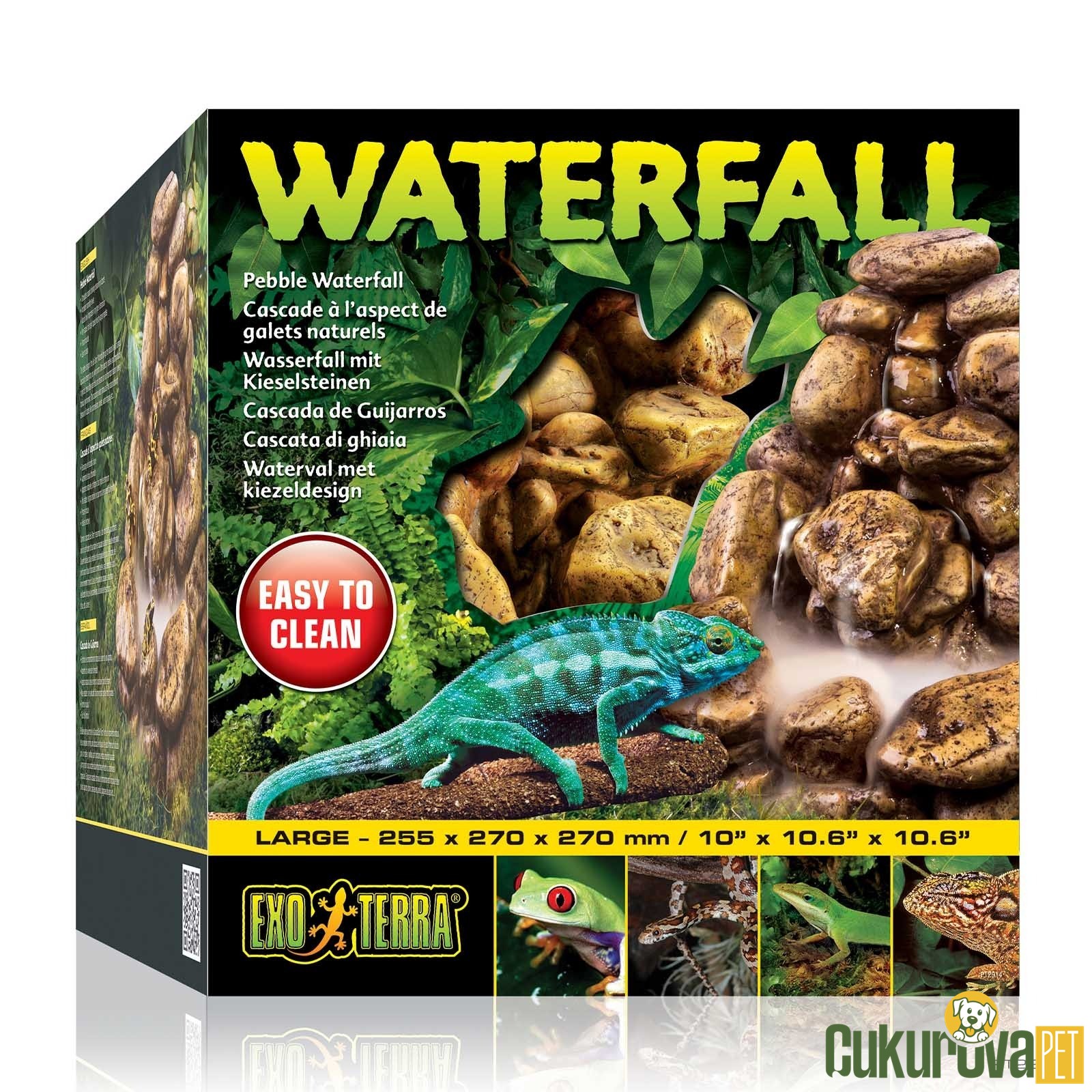 Exo Terra Waterfall Pebble Çakıl Taşı Yüzeyli Şelale L - 25.5 x 27 x 27 Cm