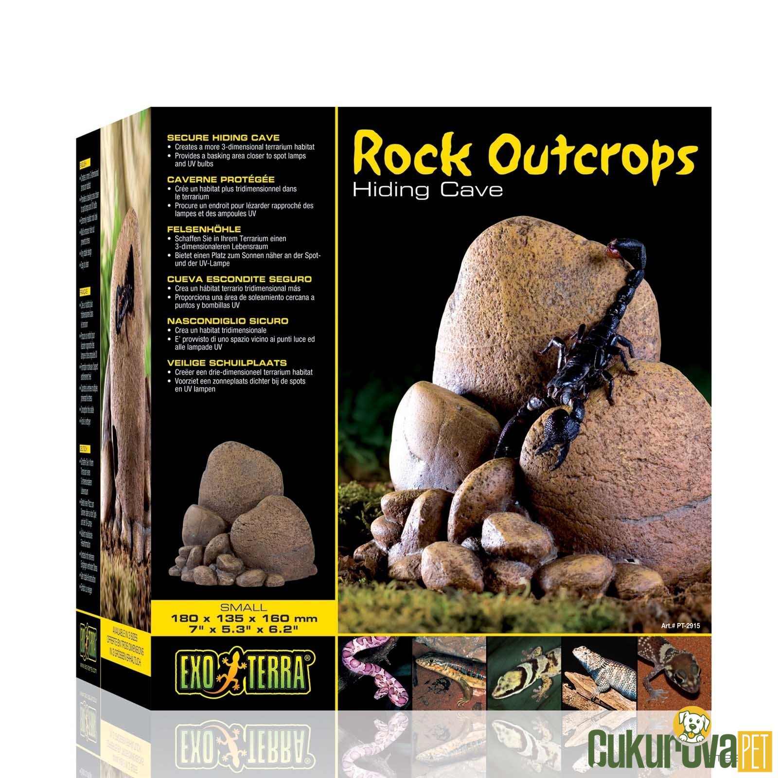 Exo Terra Rock Outcrops Sürüngen Kayası S - 18 x 13.5 x 16 Cm