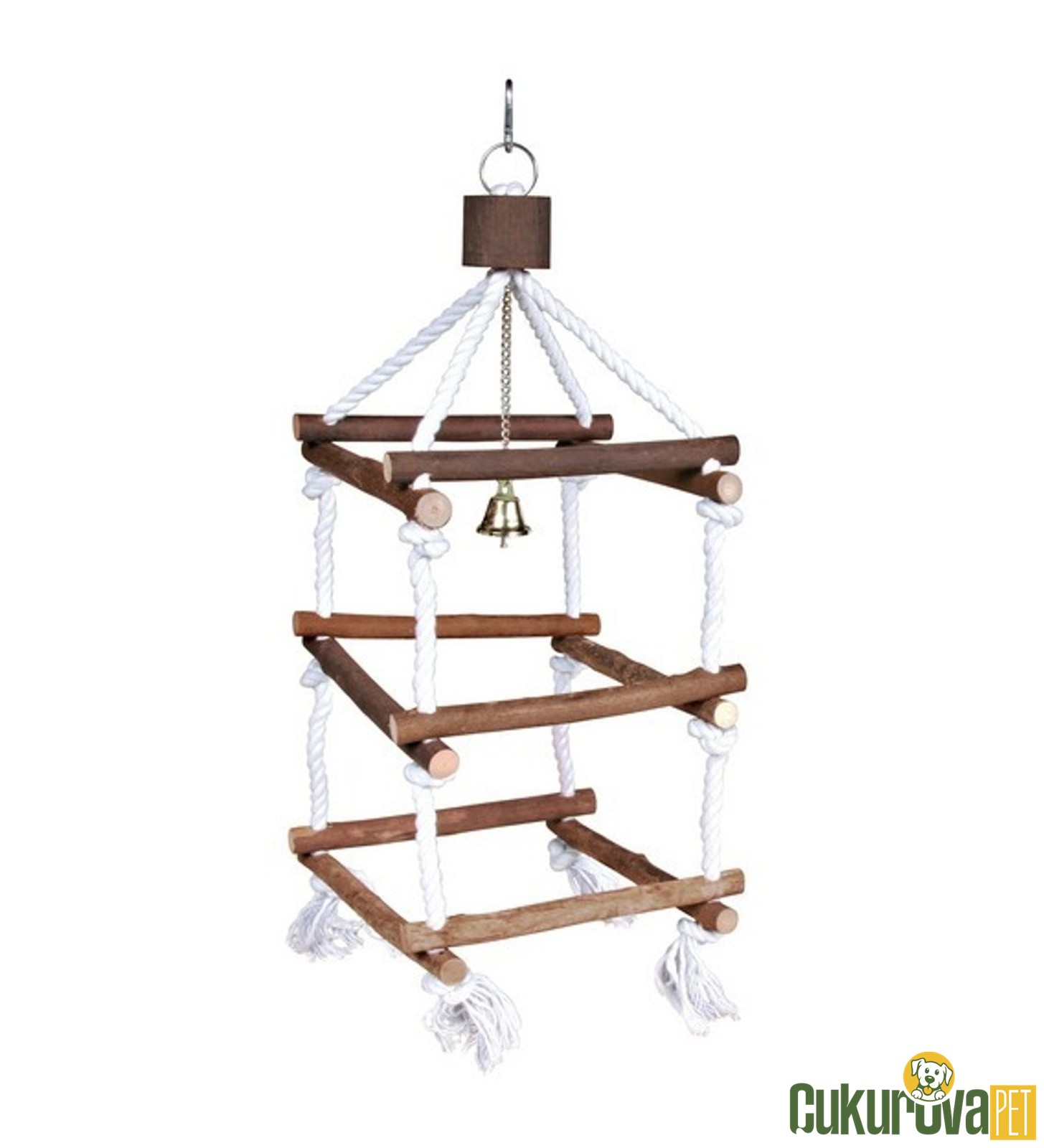 Trixie Doğal Ağaç Zilli Kule Kuş Oyuncağı 51 Cm